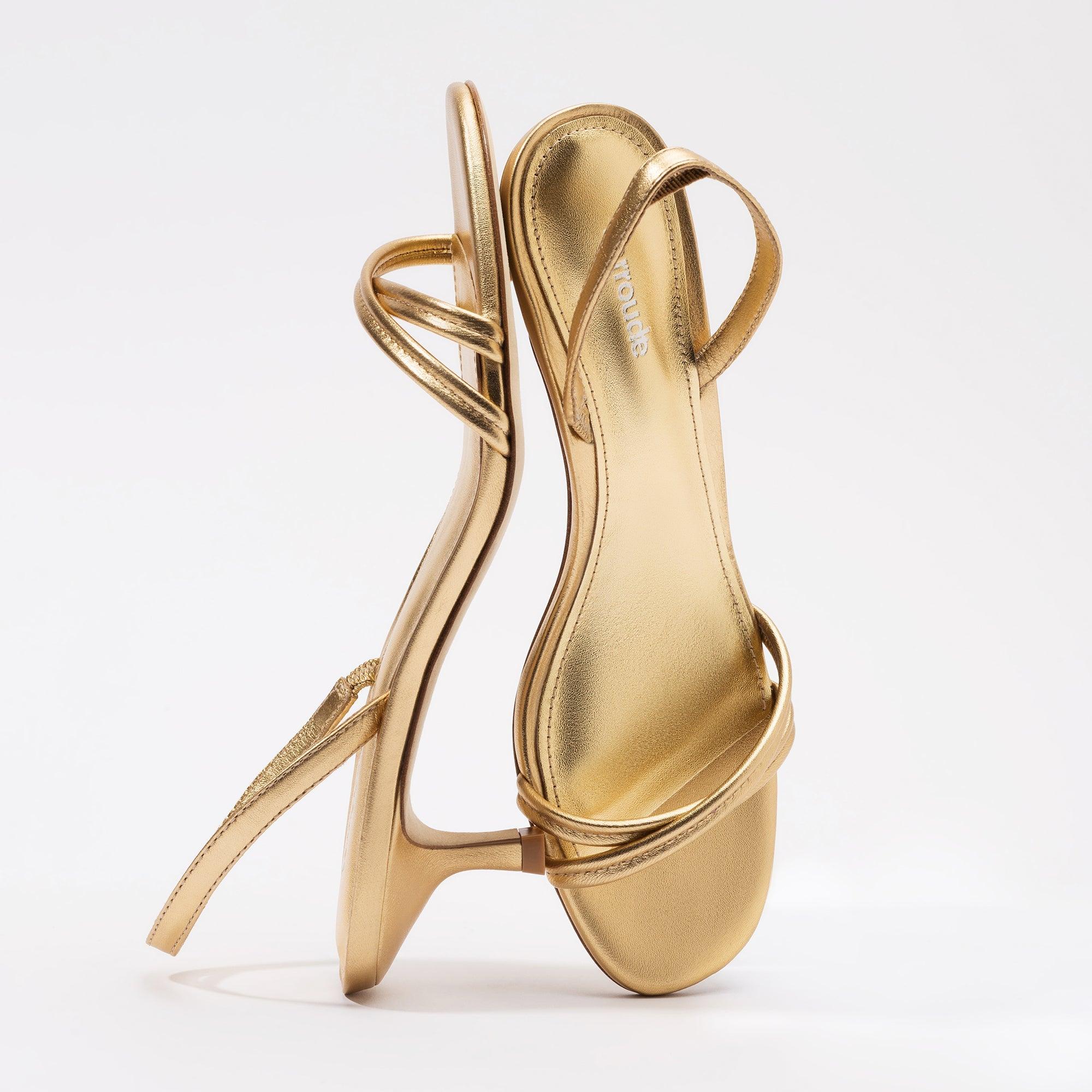 Mini Annie Sandal In Gold Metallic Leather - Primm's