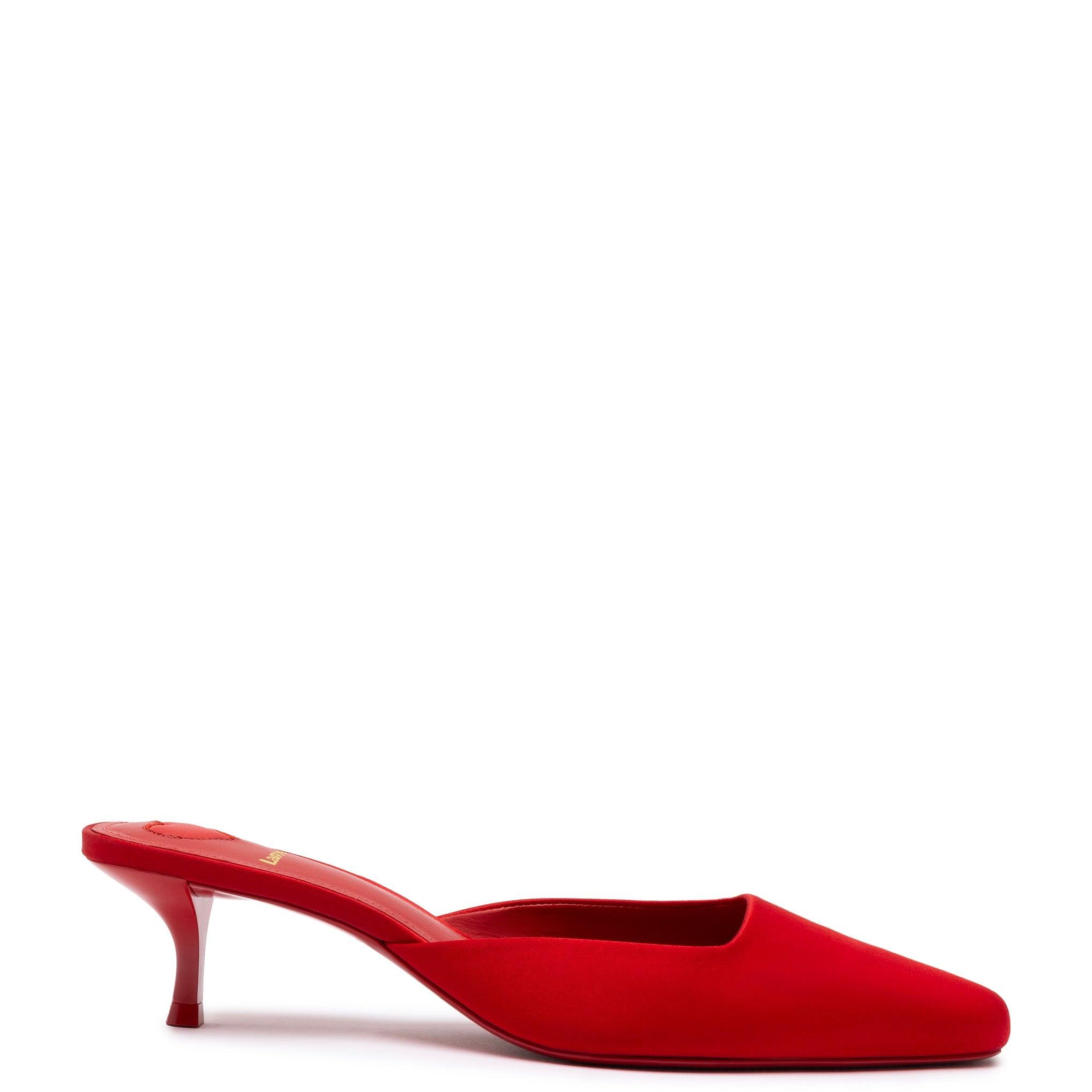 Amal Mule In Cherry Satin - Primm's