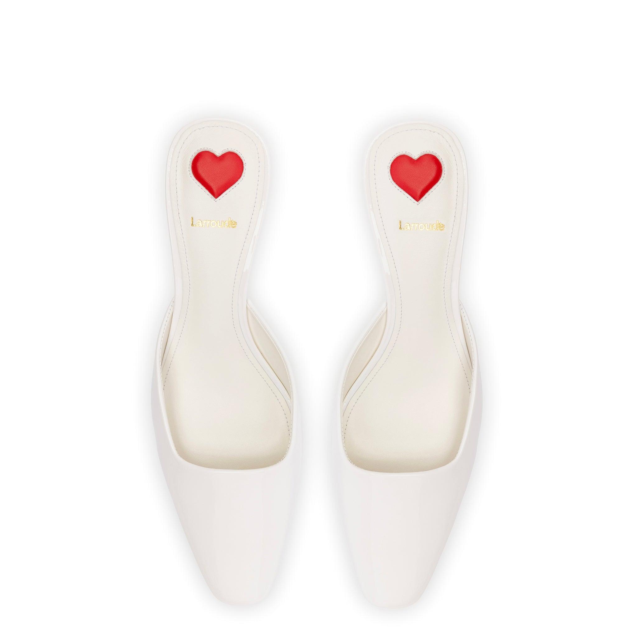 Amal Mule In White Patent Leather - Primm's