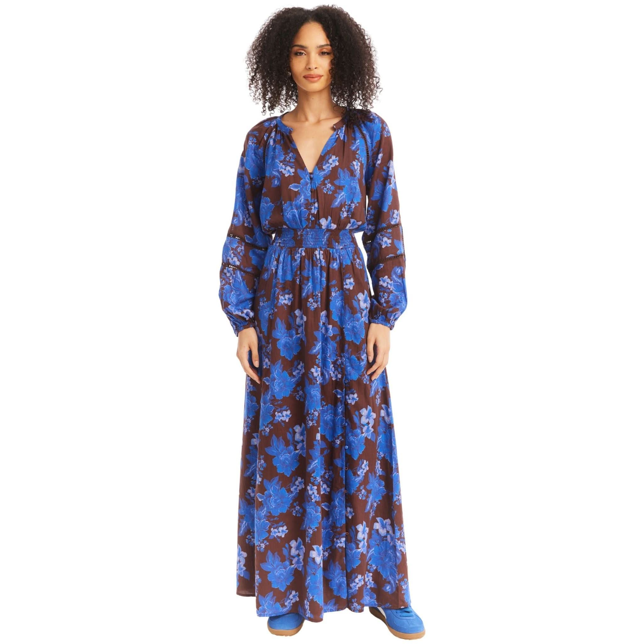 Allison Cobalt Floral Maxi Dress | Allison Bobbi Maxi Dress | Primm's