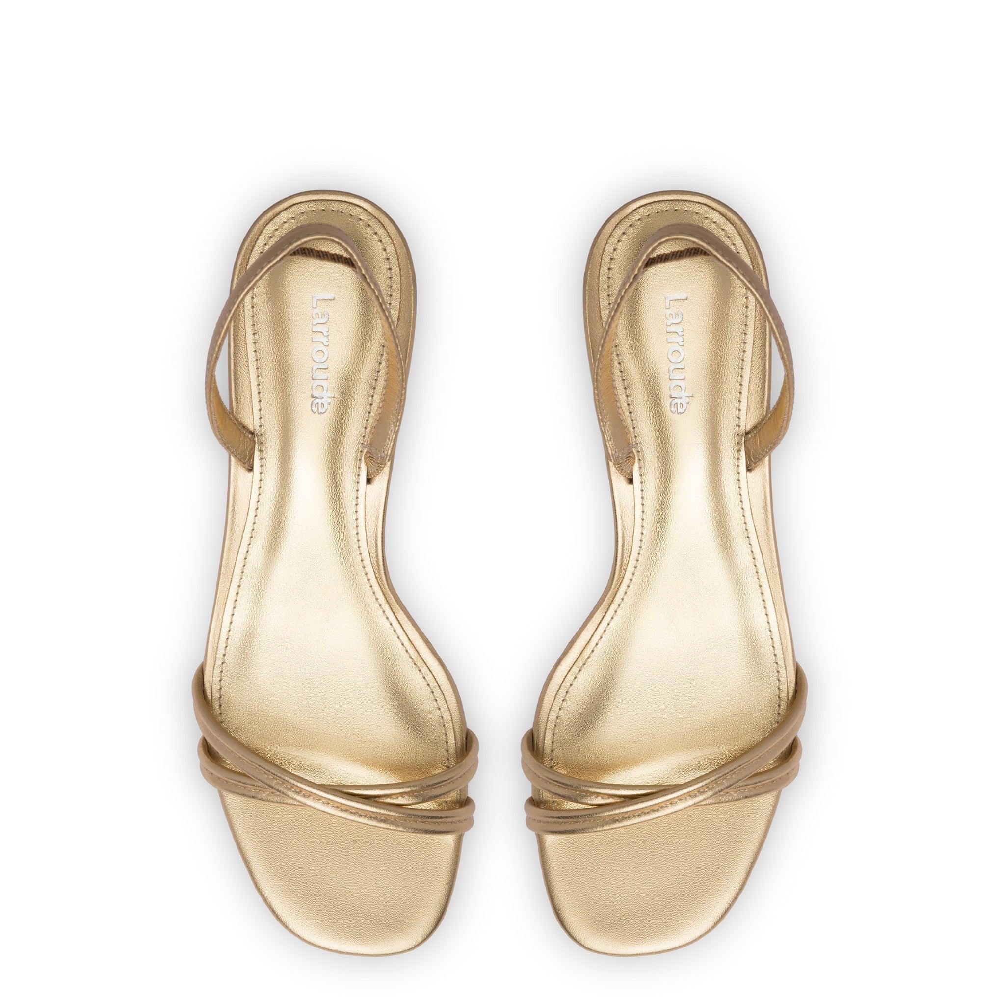 Mini Annie Sandal In Gold Metallic Leather - Primm's