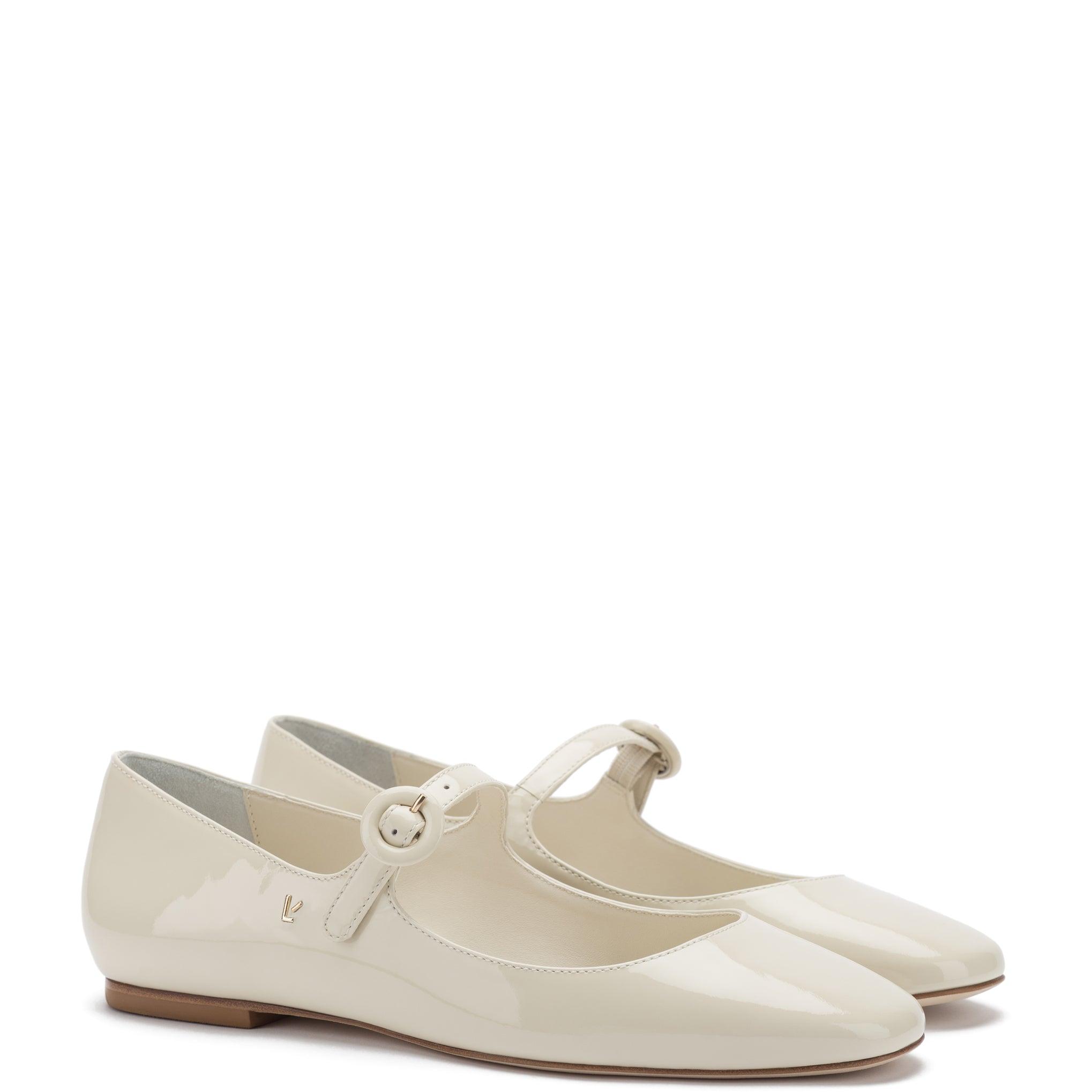 Blair Ballet Flat In Ivory Patent Leather - Primm's