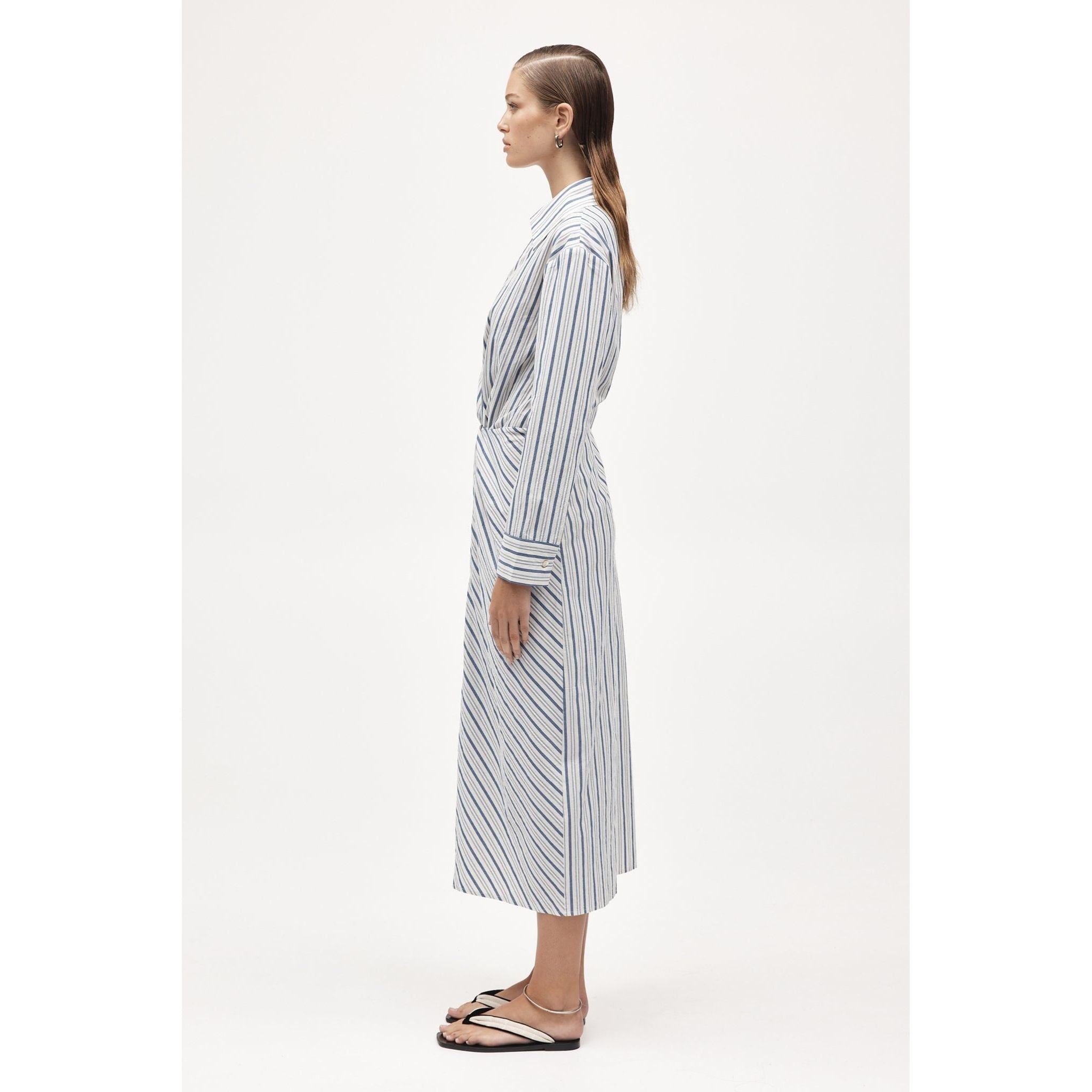 Marle Collins Dress Cerulean Stripe