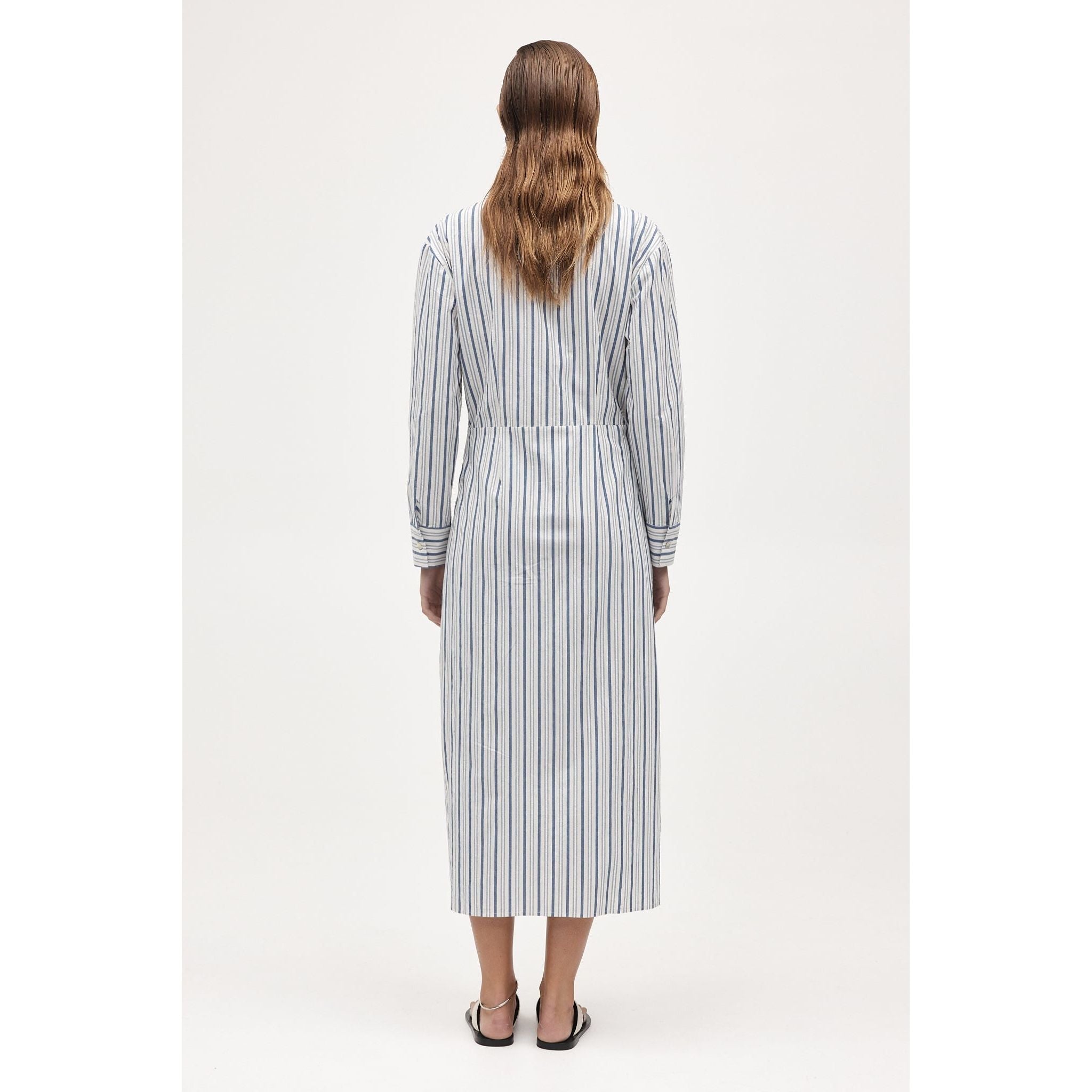 Marle Collins Dress Cerulean Stripe