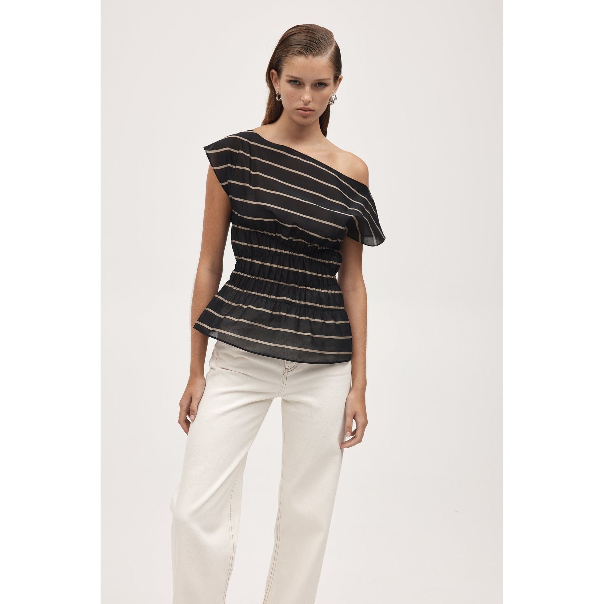 Marle Aida Top Black Stripe