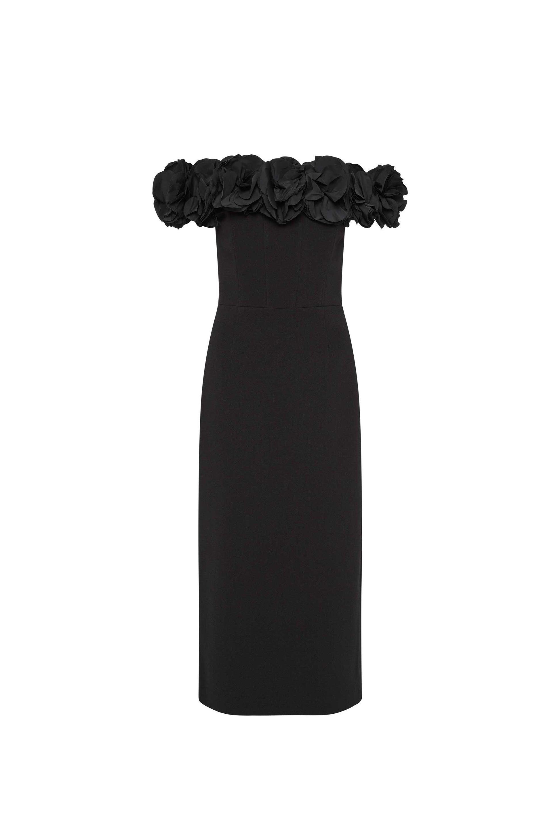 Rebecca Vallance Odetta Midi Dress Black - Primm's