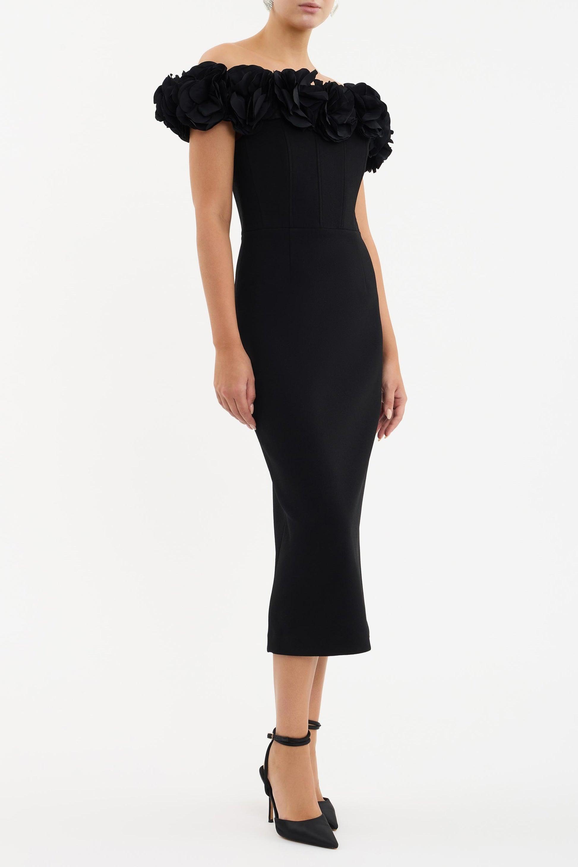 Rebecca Vallance Odetta Midi Dress Black - Primm's