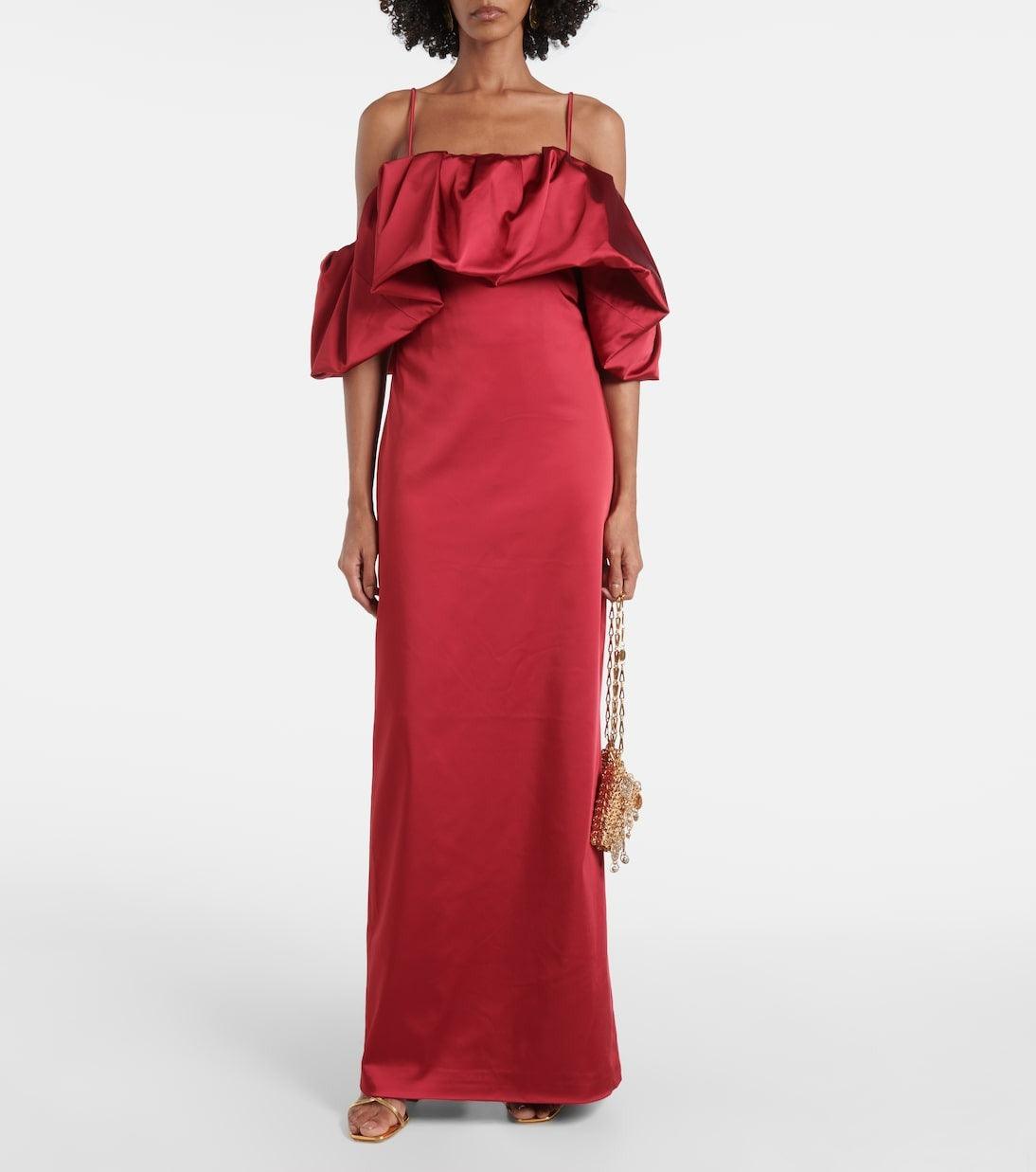 Simkhai Dorina Off Shoulder Dress Cherry - Primm's