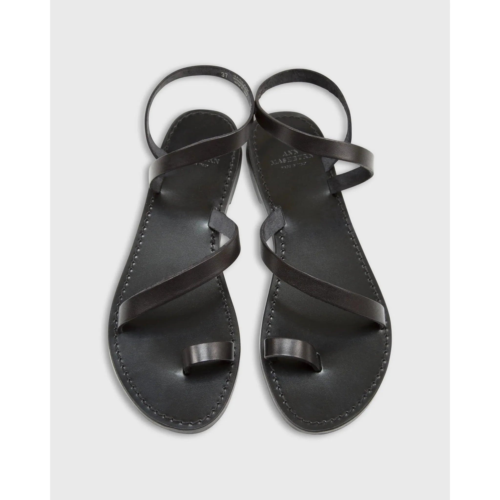 Black Strap Sandals | Diagonal Strap Sandal | Primm's