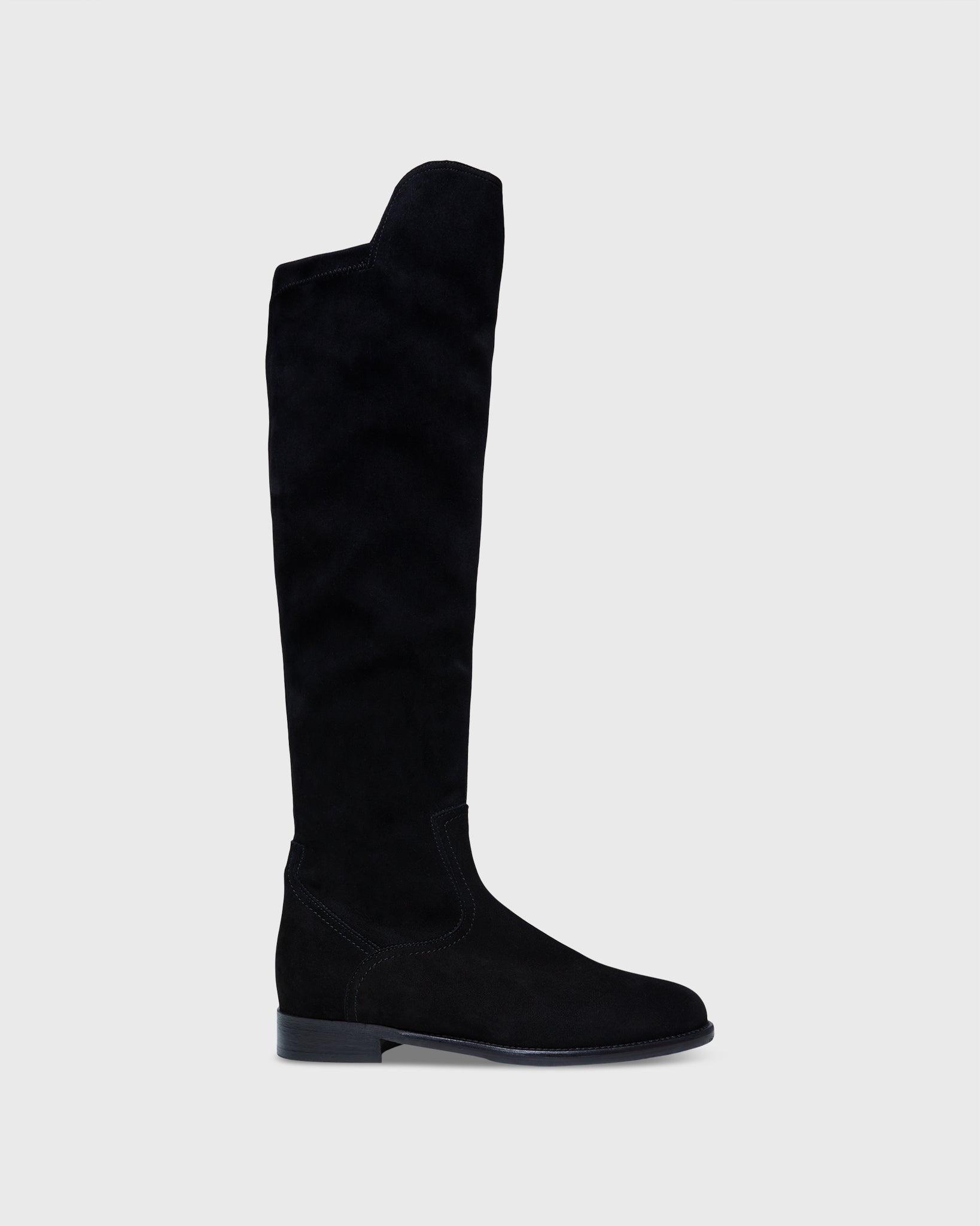 Ann Mashburn Pull on Boot Black Suede - Primm's