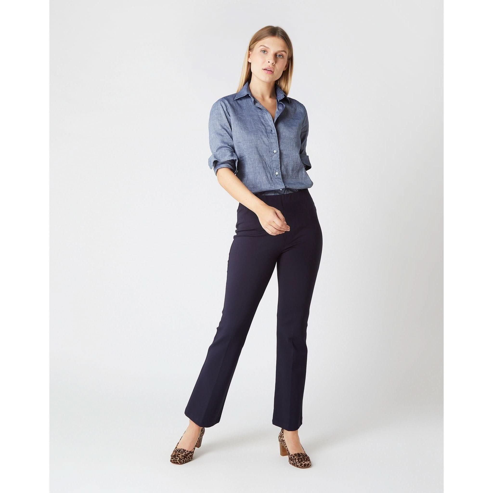 Navy Knit Cropped Pants | Primm's