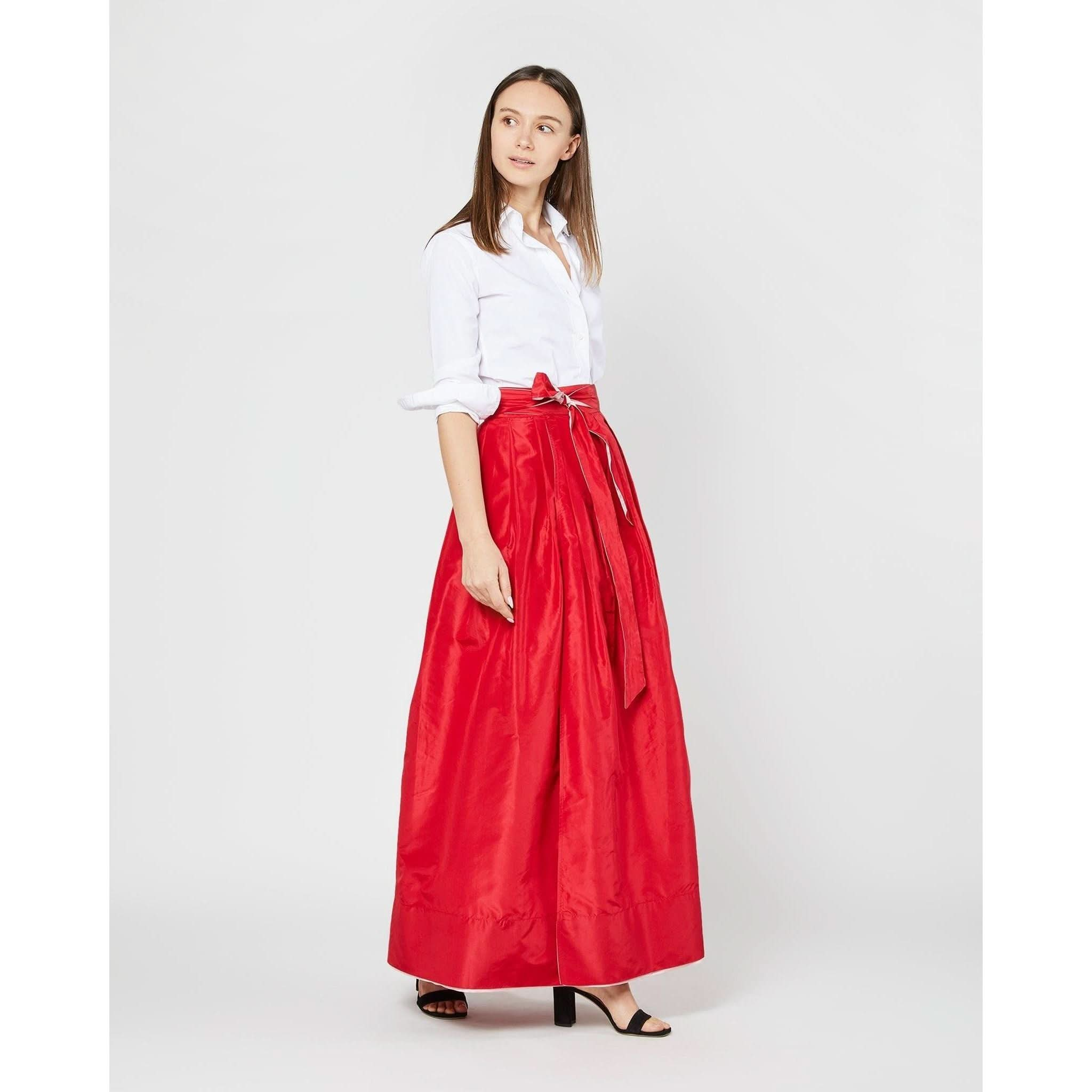 Pleated Wrap  Long Skirt | Primm's