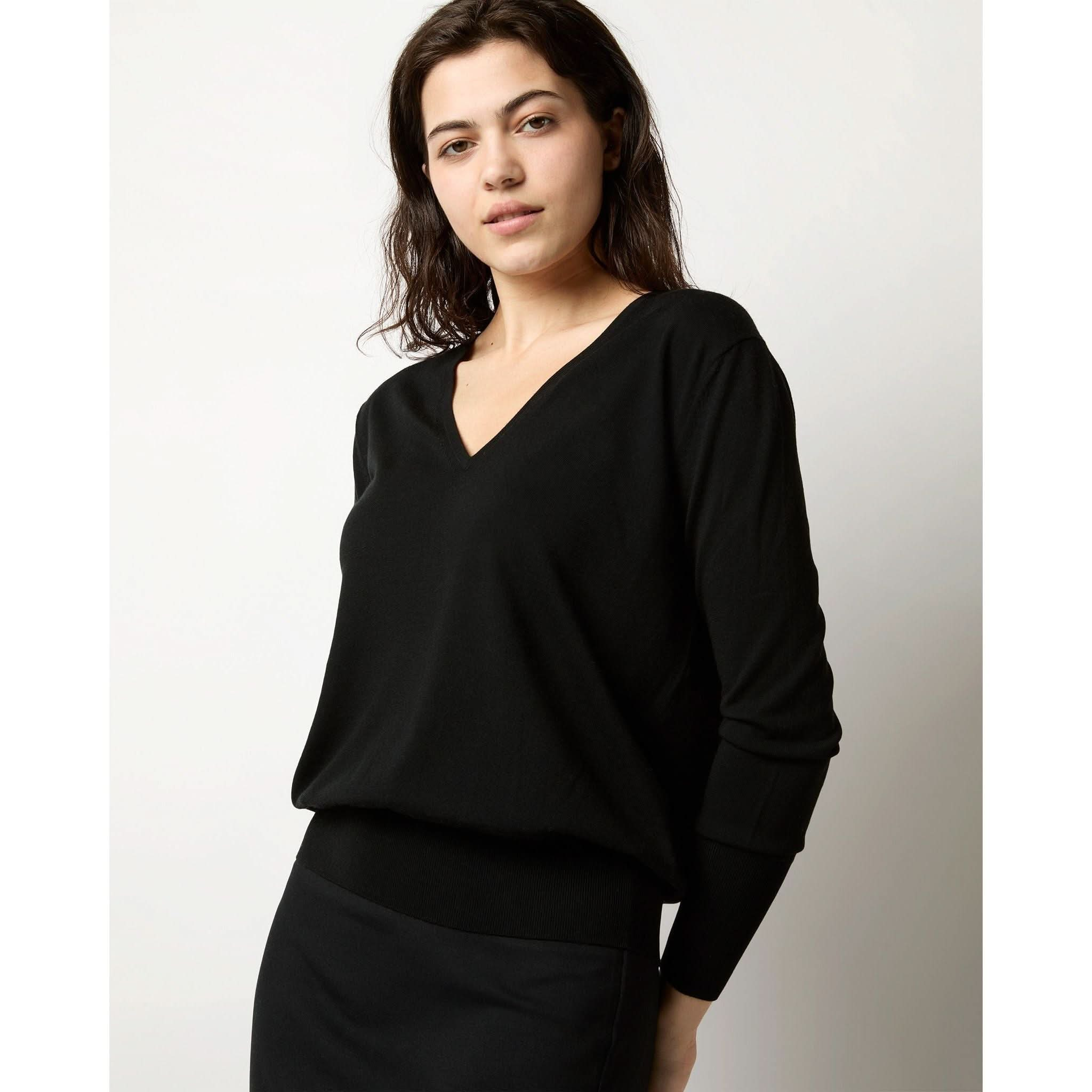 Women's V Neck Sweater | Women's Black Sweater | Primm's