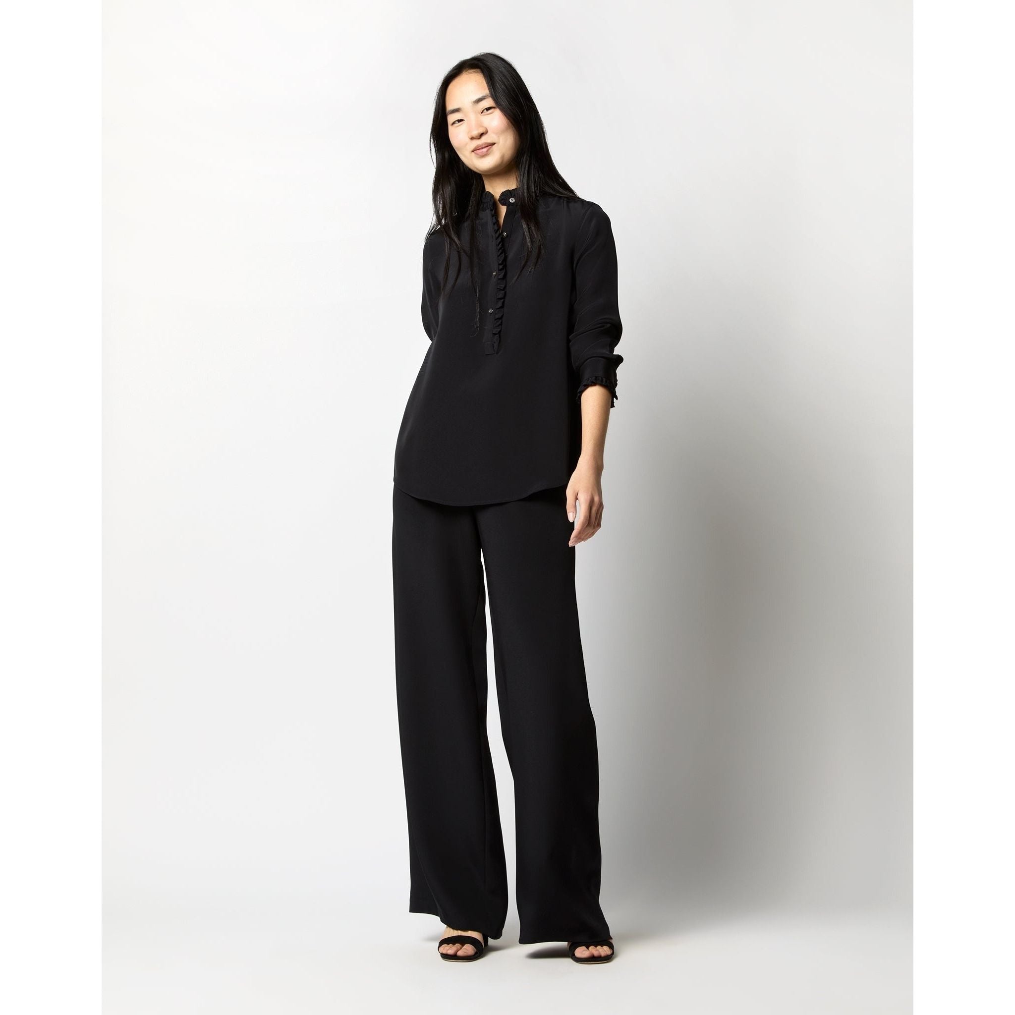 Ann Mashburn Kelly Pant Black Silk Crepe de Chine