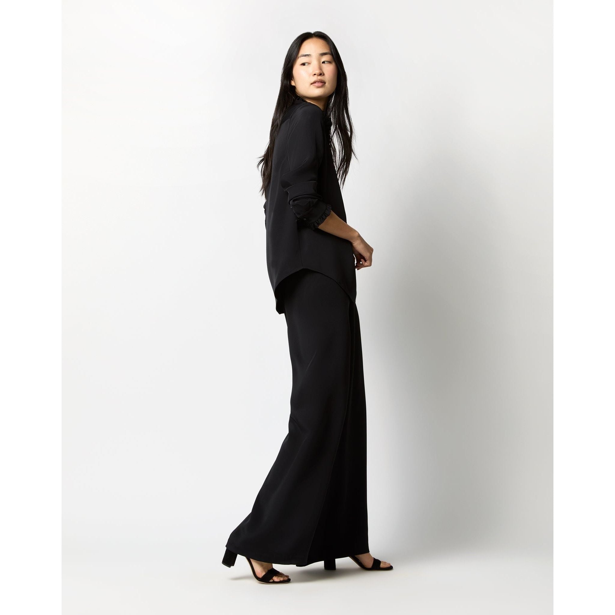 Ann Mashburn Kelly Pant Black Silk Crepe de Chine