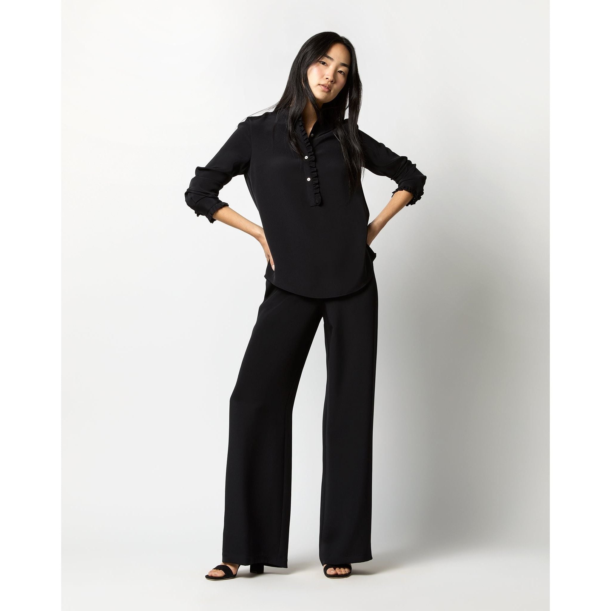 Ann Mashburn Kelly Pant Black Silk Crepe de Chine