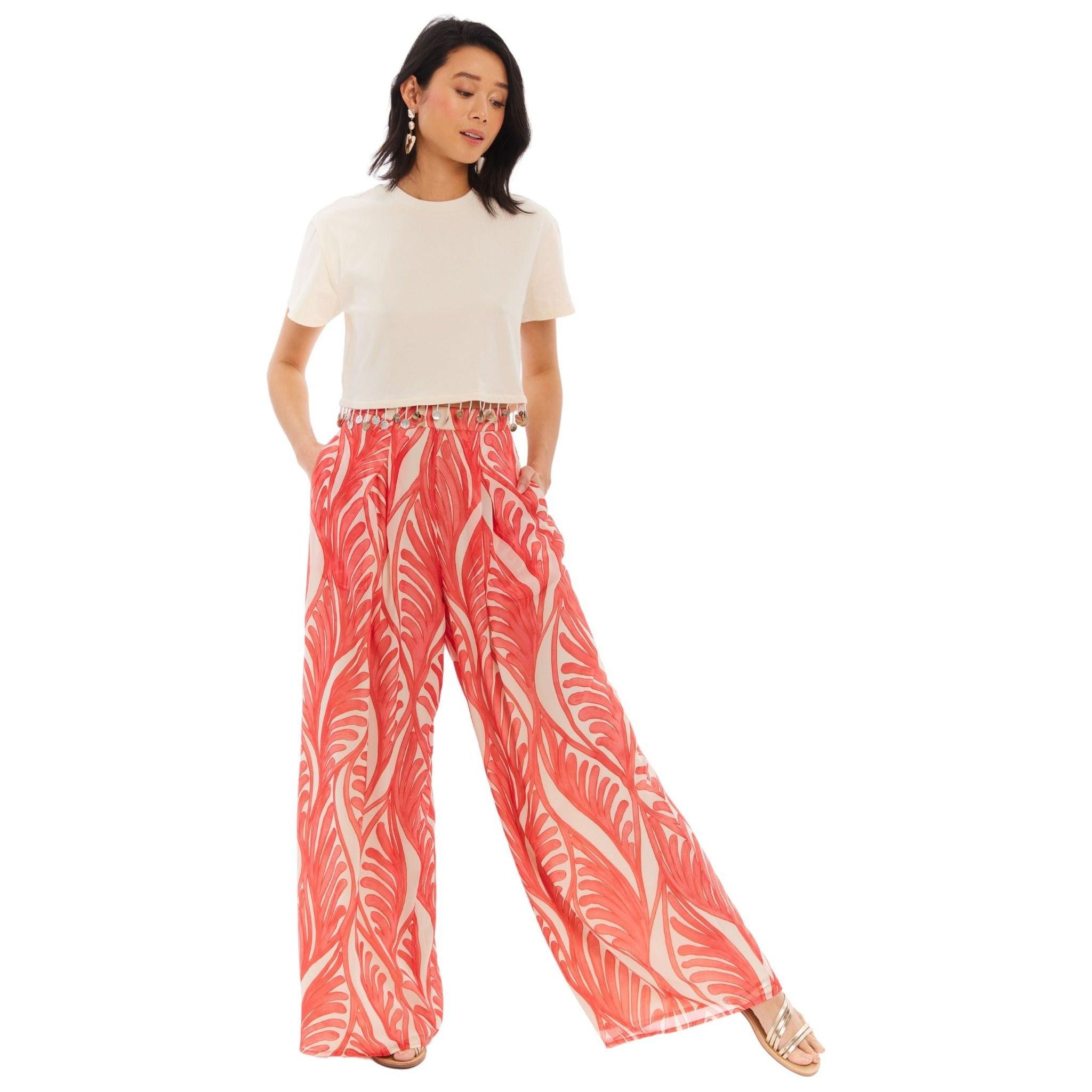 Allison Coral Print Pant | Allison NY Coral Pants | Primm's