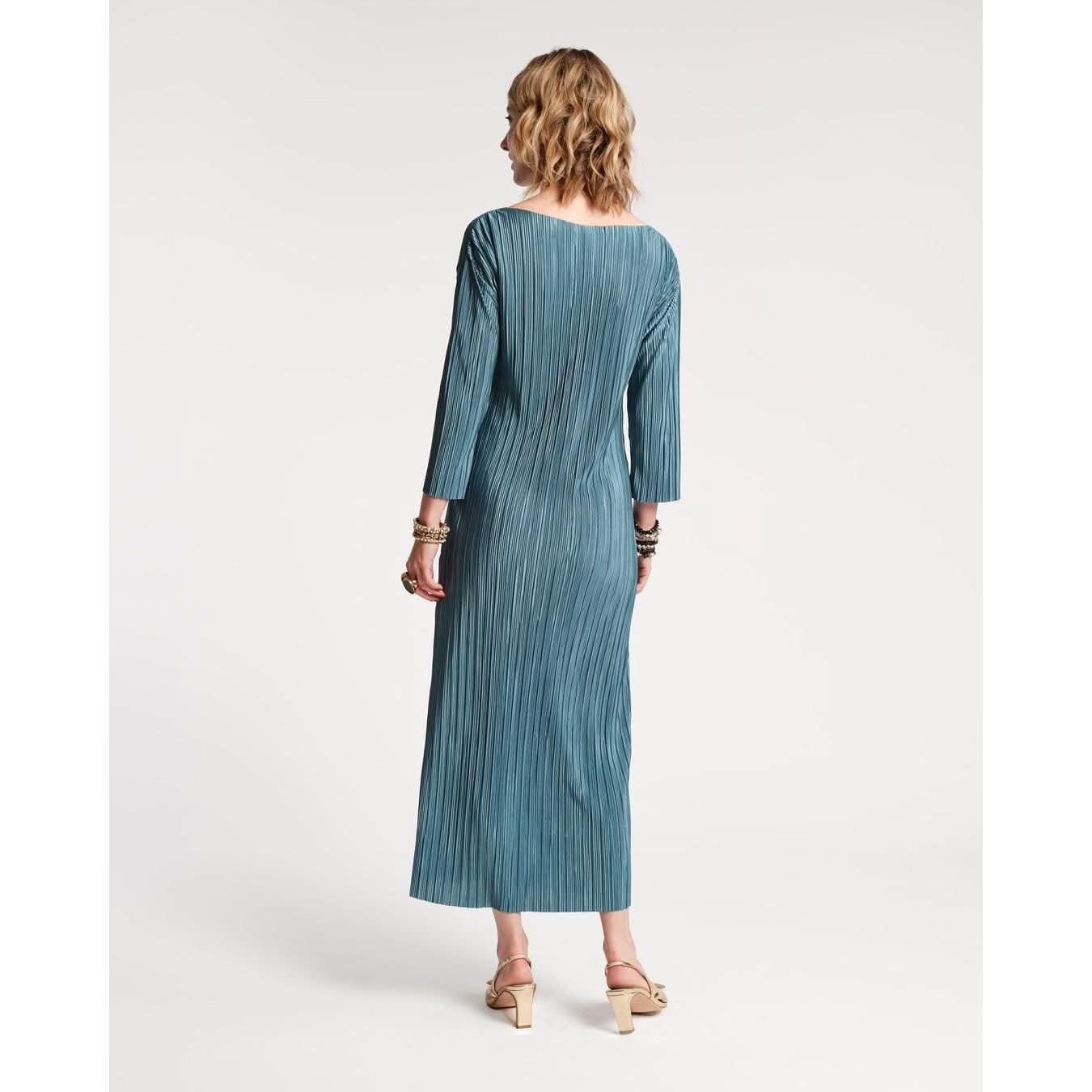 Frances Valentine Slinky Pleated Maxi Dress French Blue - Primm's