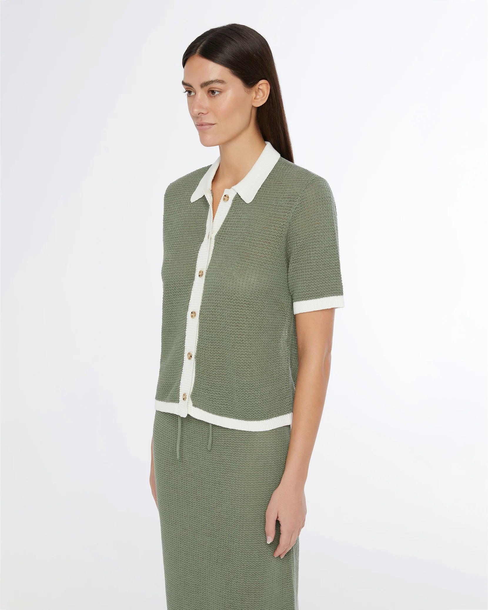 Onia Linen Knit Button Up - Primm's