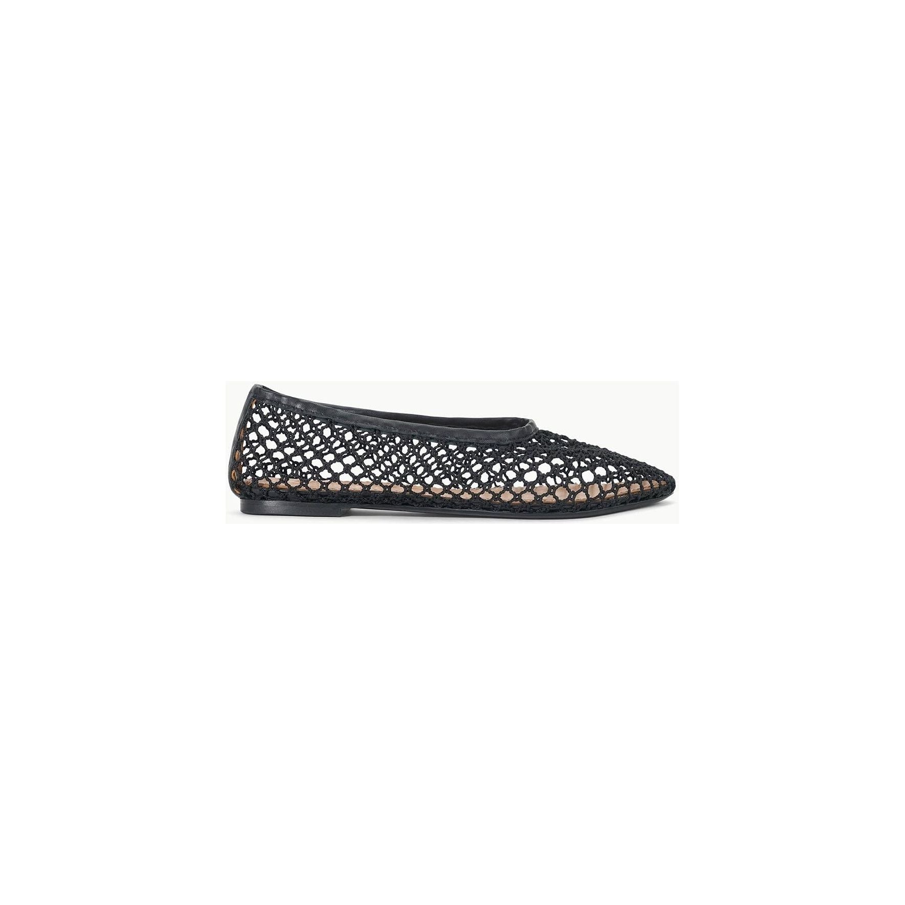 Staud Alba Ballet Flat Black Netting