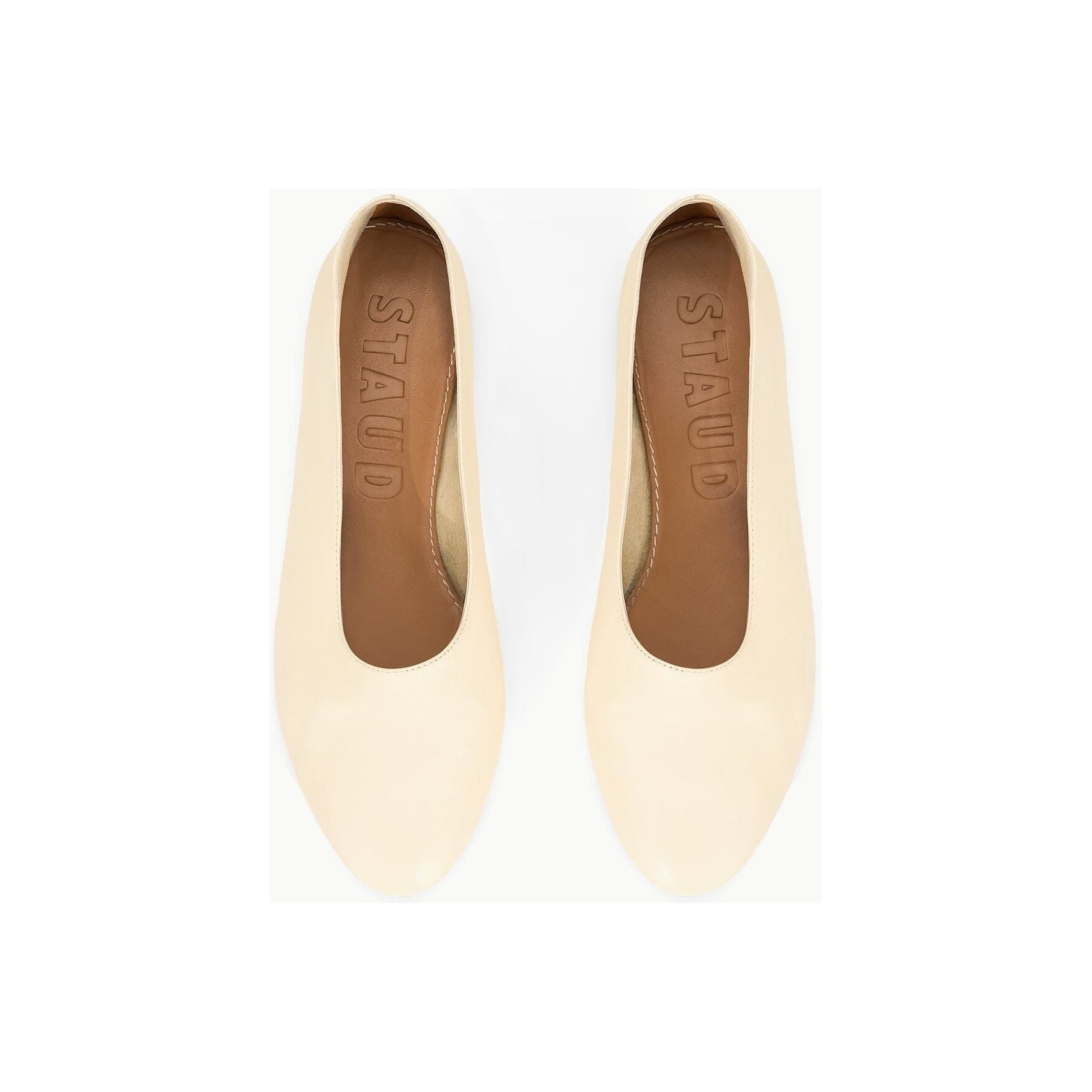 Staud Alba Ballet Flat Cream