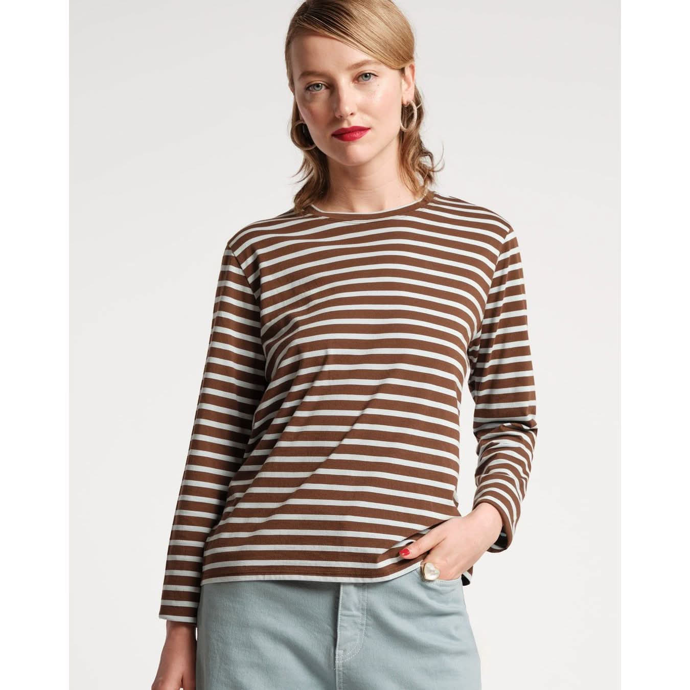 Chocolate Striped Shirt | Valentine Striped Top | Primm's