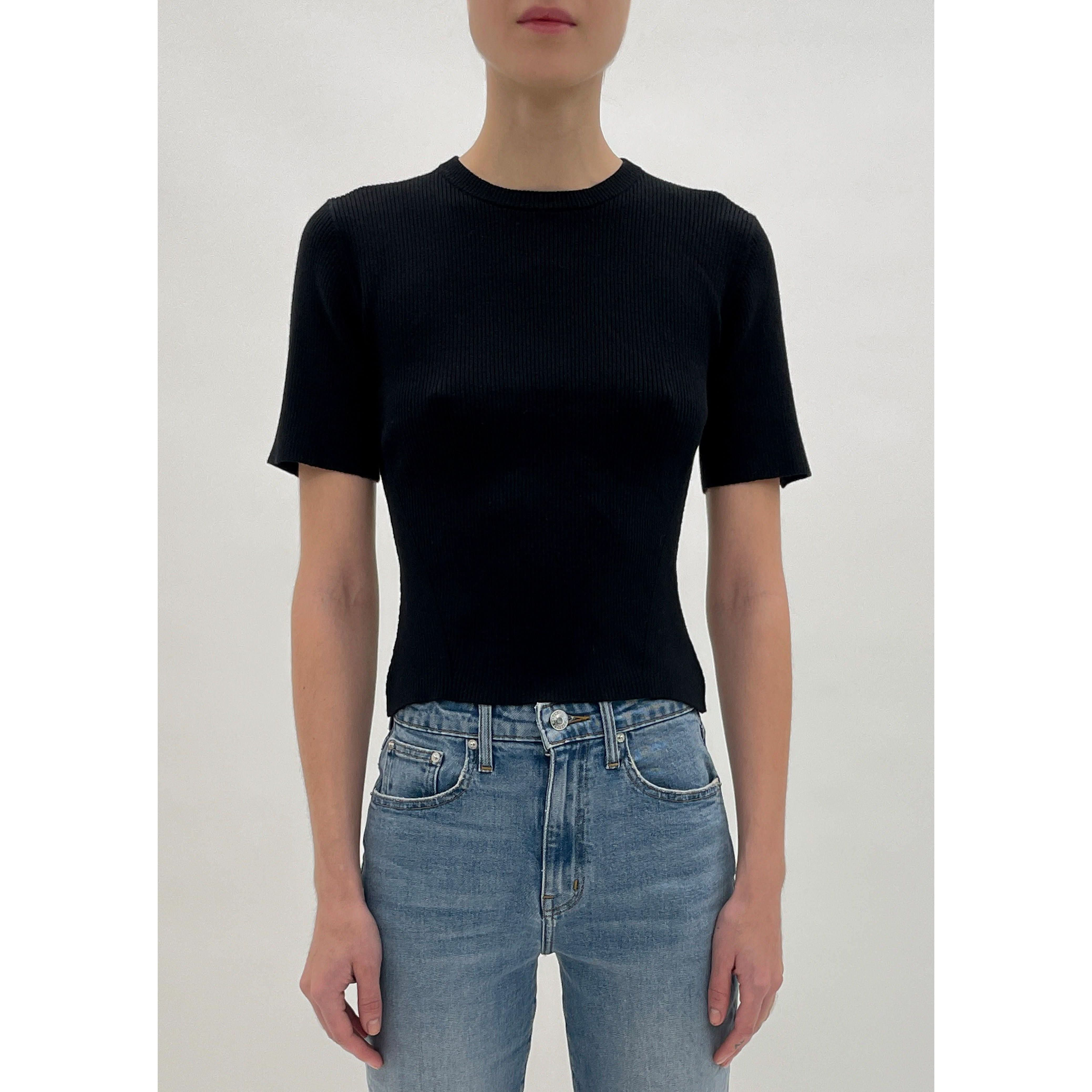 Derek Lam 10 Crosby Salma Ribbed Short Sleeve Sweater - Primm's