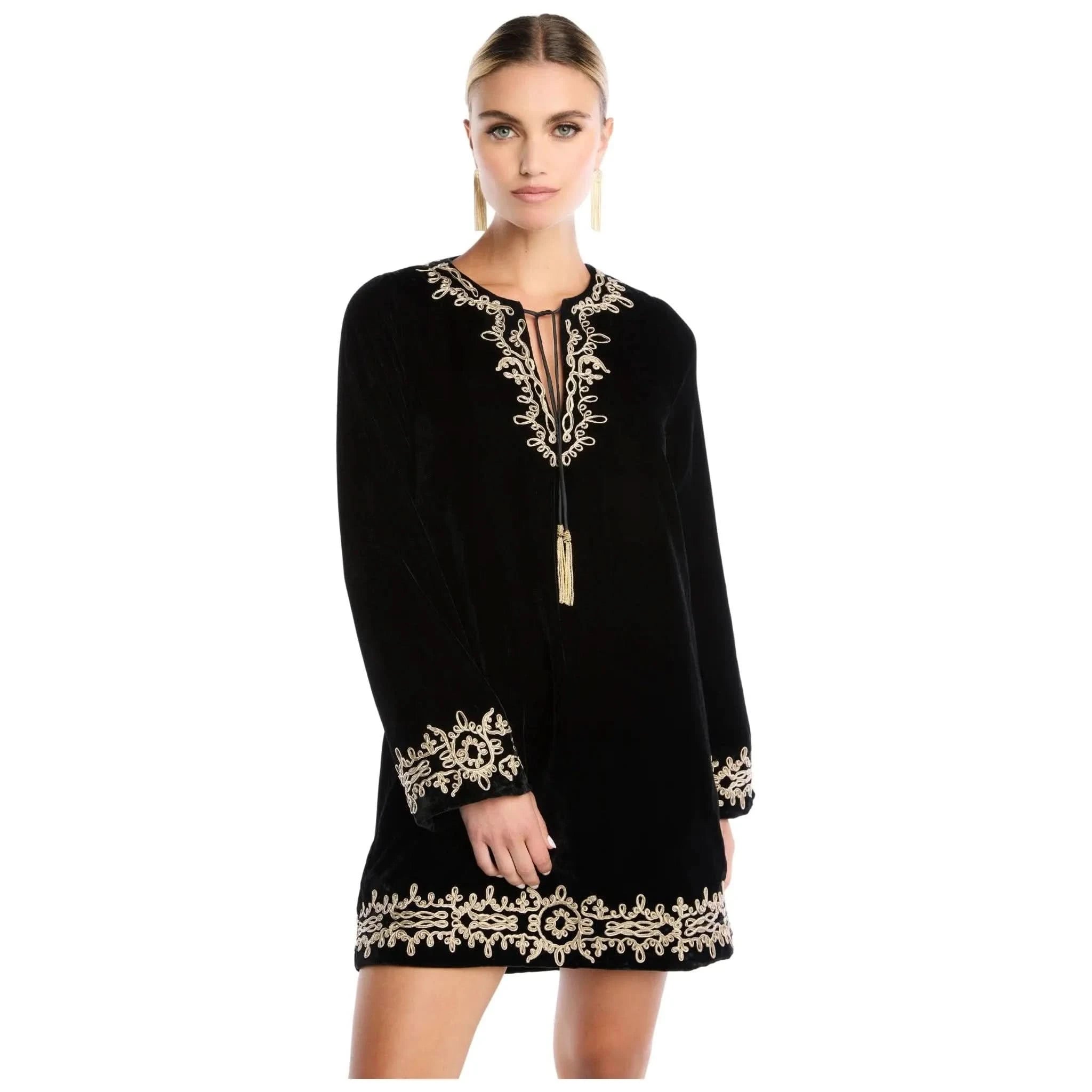 Romy Black Gold Dress | NY Velvet Romy Dress | Primm's