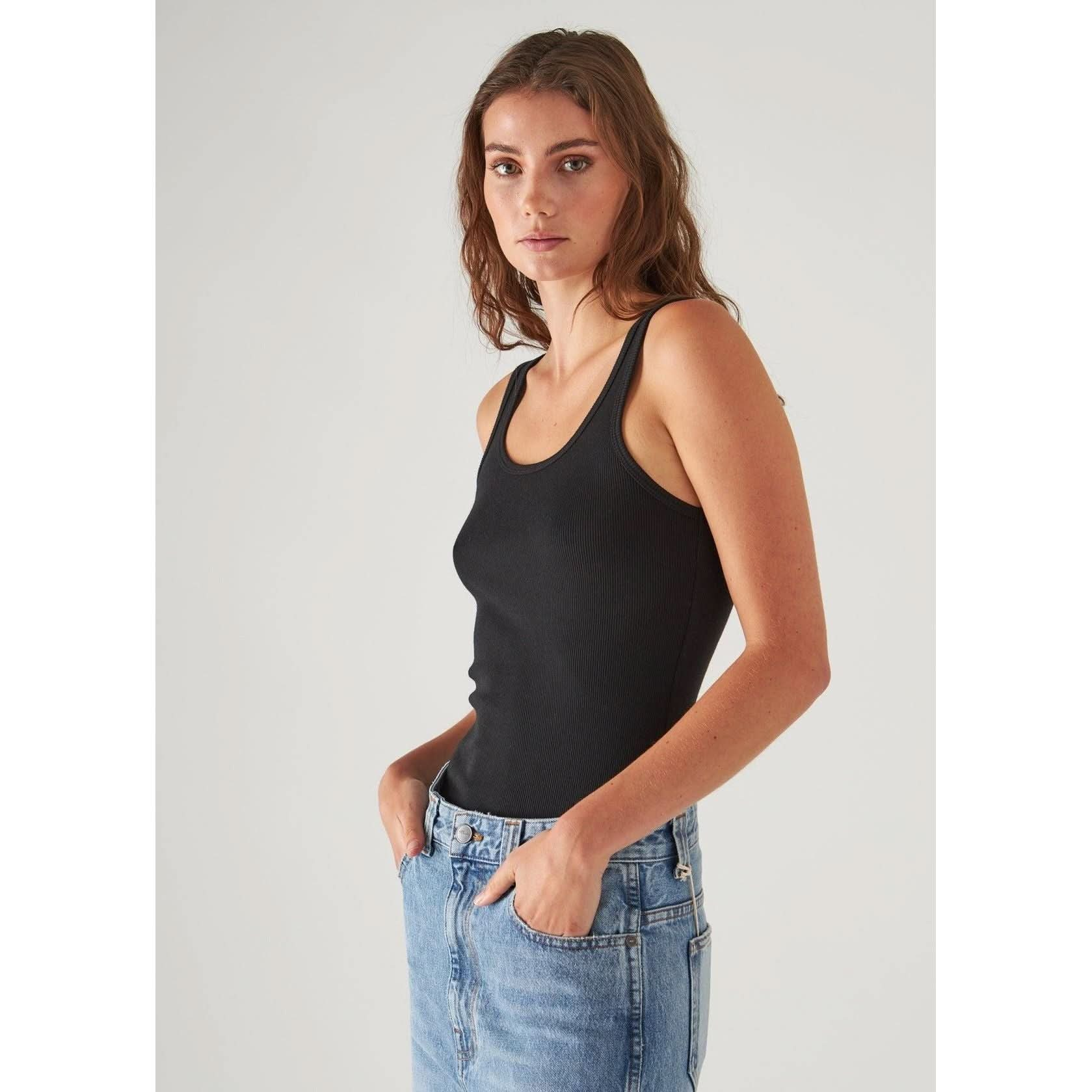 Patrick Assaraf Scoop Neck Rib Tank - Primm's