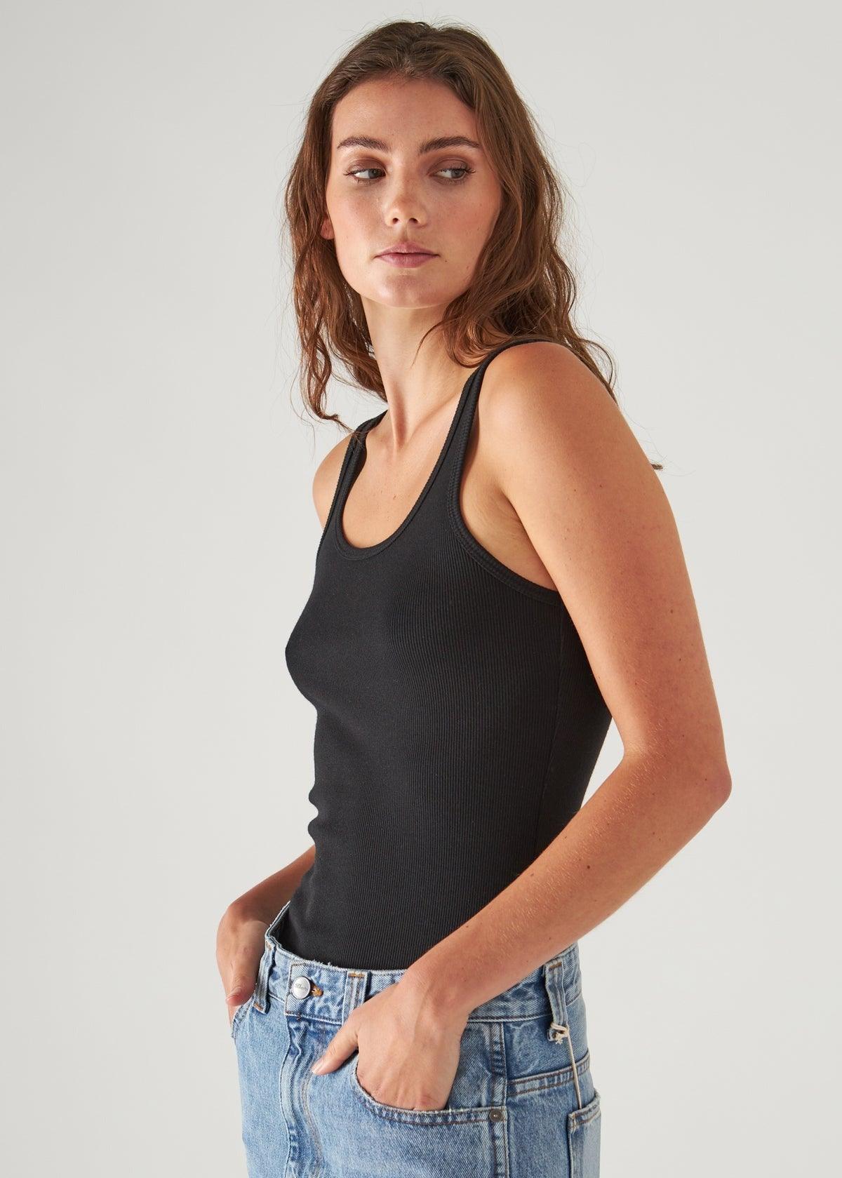 Patrick Assaraf Scoop Neck Rib Tank - Primm's