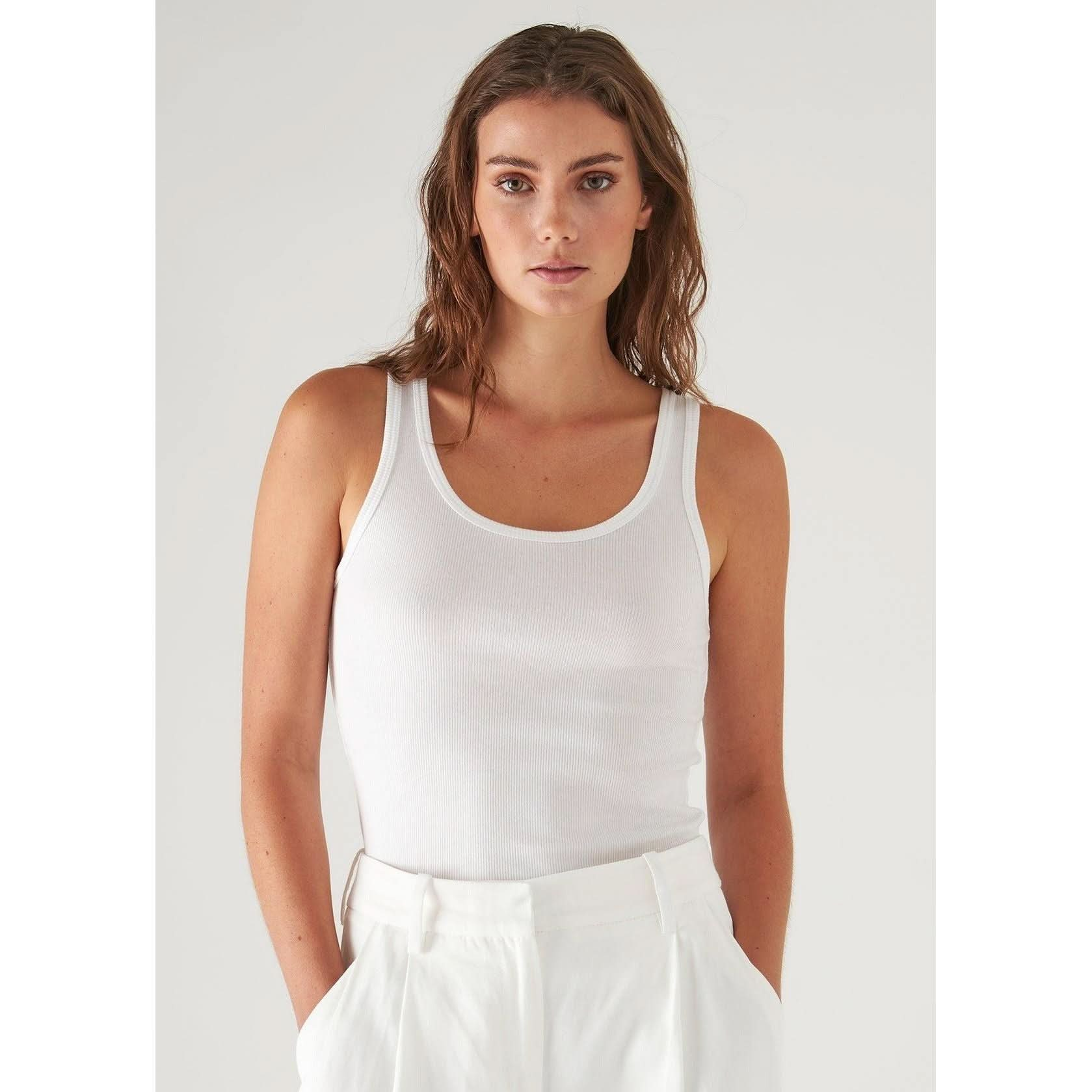 Patrick Assaraf Scoop Neck Rib Tank - Primm's