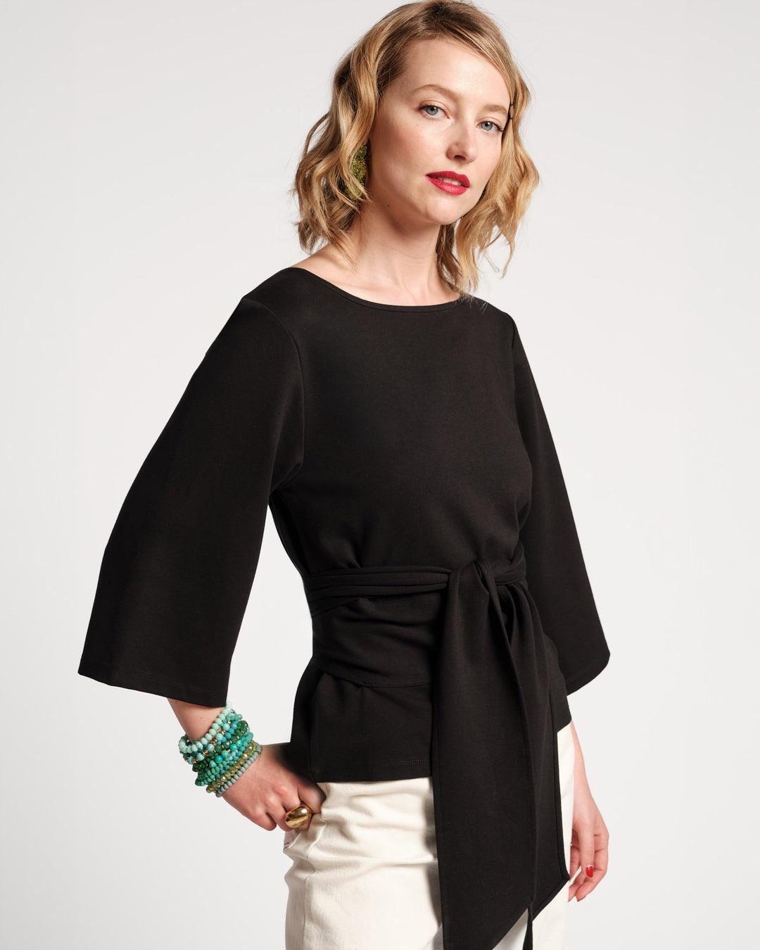 Frances Valentine Whitney Wrap Top Black - Primm's