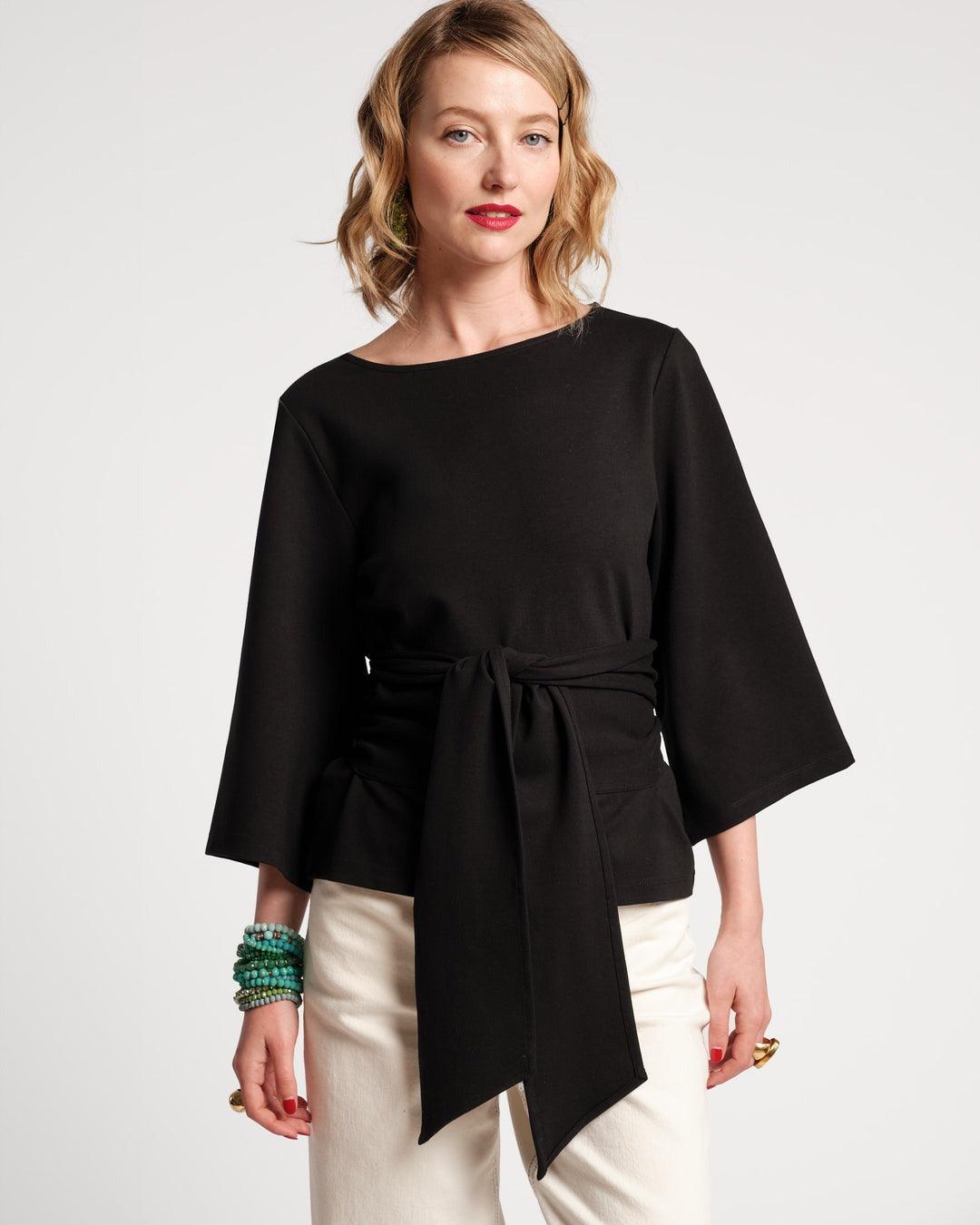 Frances Valentine Whitney Wrap Top Black - Primm's