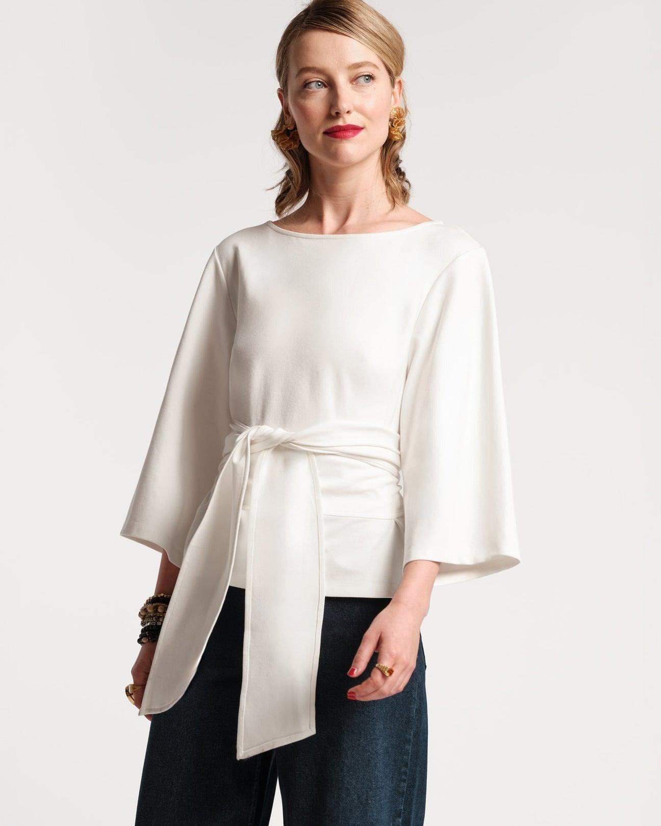 Frances Valentine Whitney Wrap Top White - Primm's