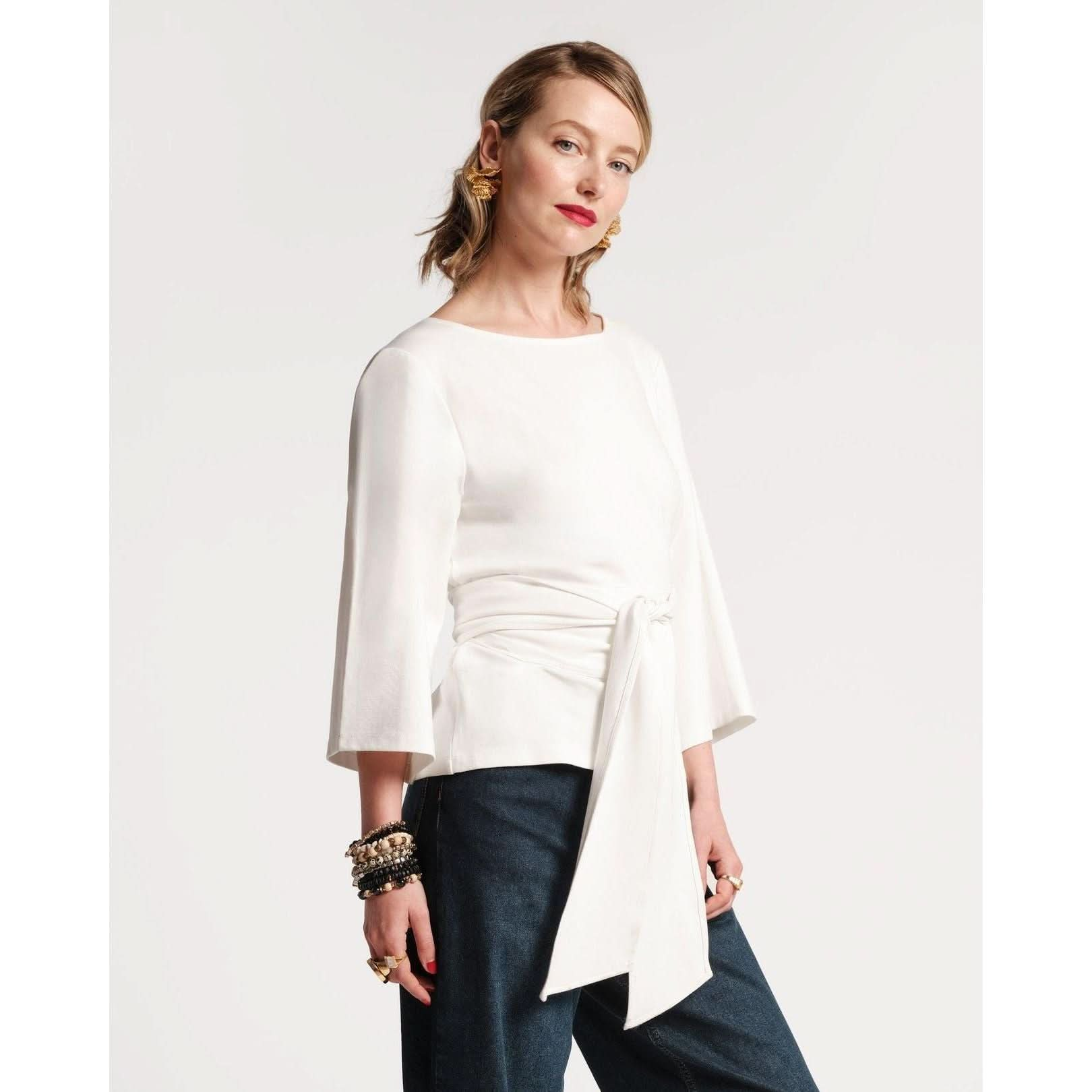 White Wrap Top | Whitney Wrap Top | Primm's