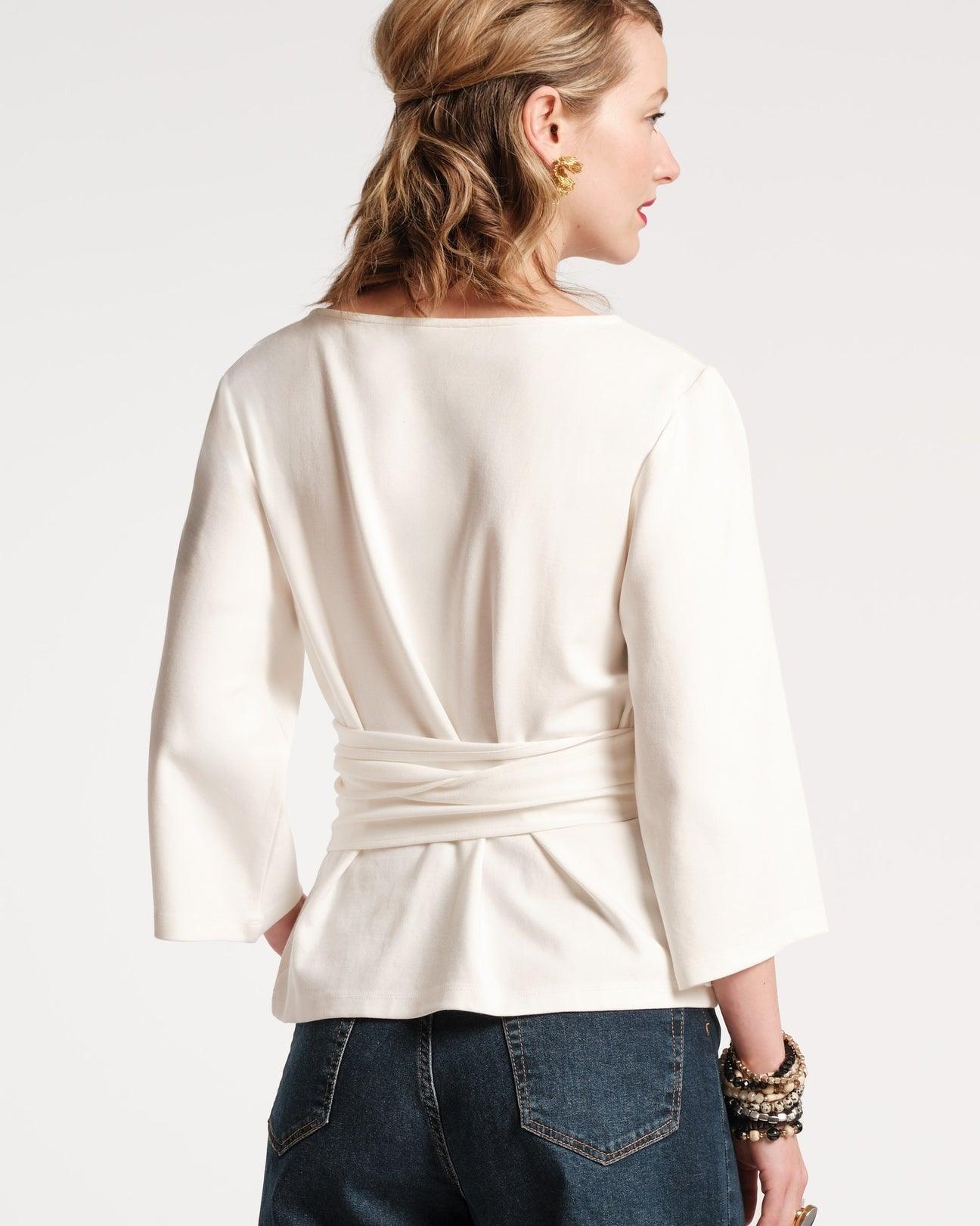 Frances Valentine Whitney Wrap Top White - Primm's