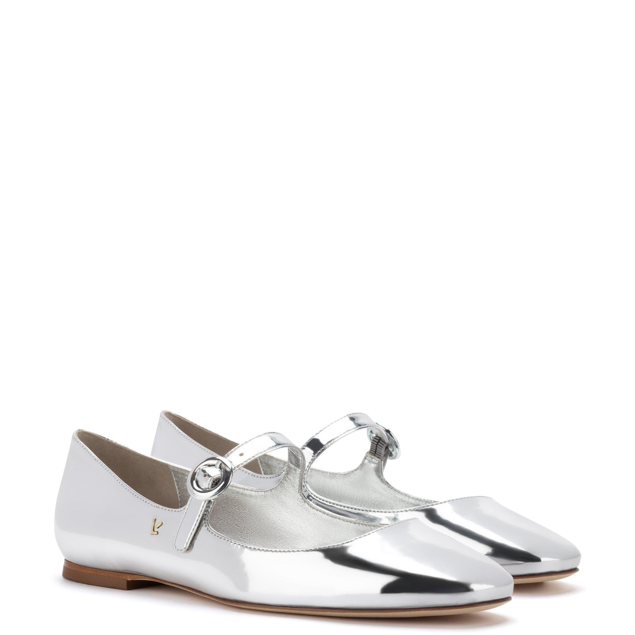 Blair Ballet Flat In Silver Specchio - Primm's