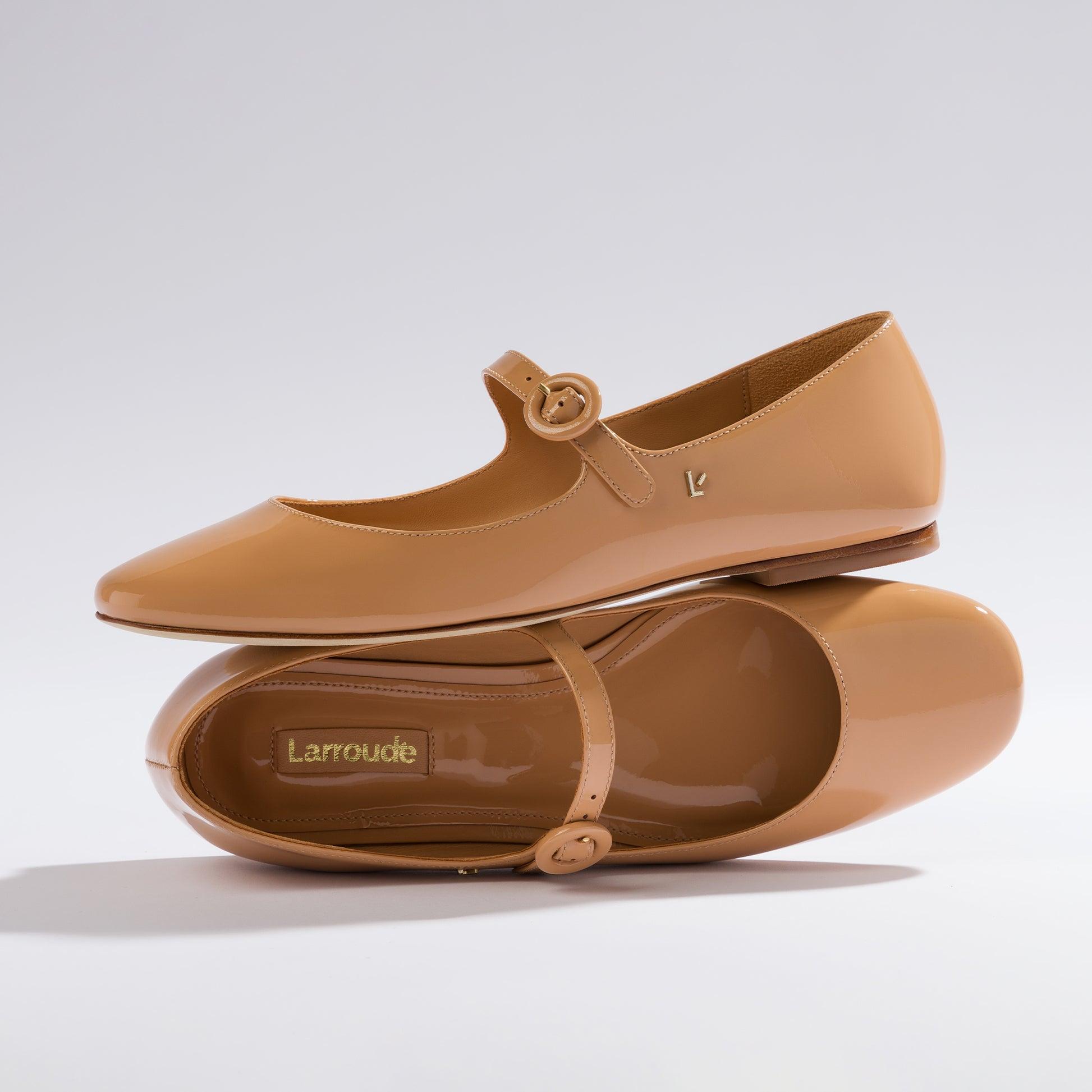 Blair Ballet Flat In Tan Patent Leather - Primm's