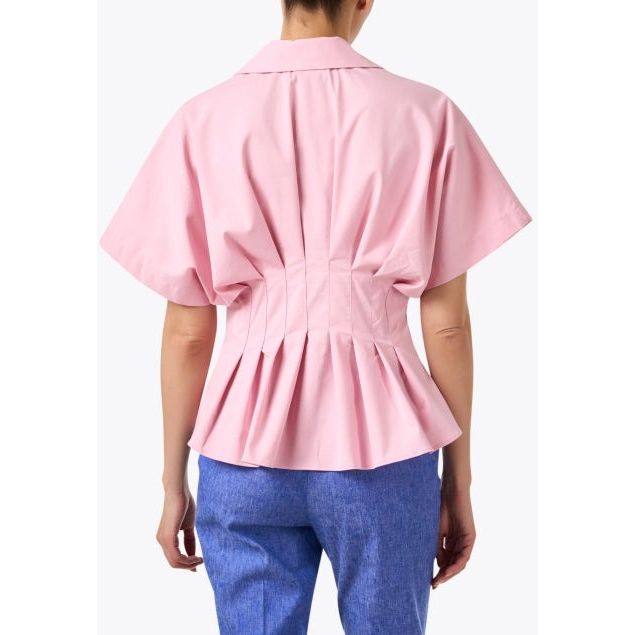 Exquise Georgia Pink Pleated Pink Shirt