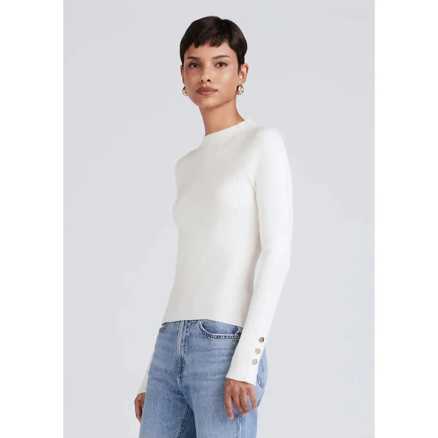 Derek Lam 10 Crosby Kassandra Ribbed Mock Neck Sweater - Primm's