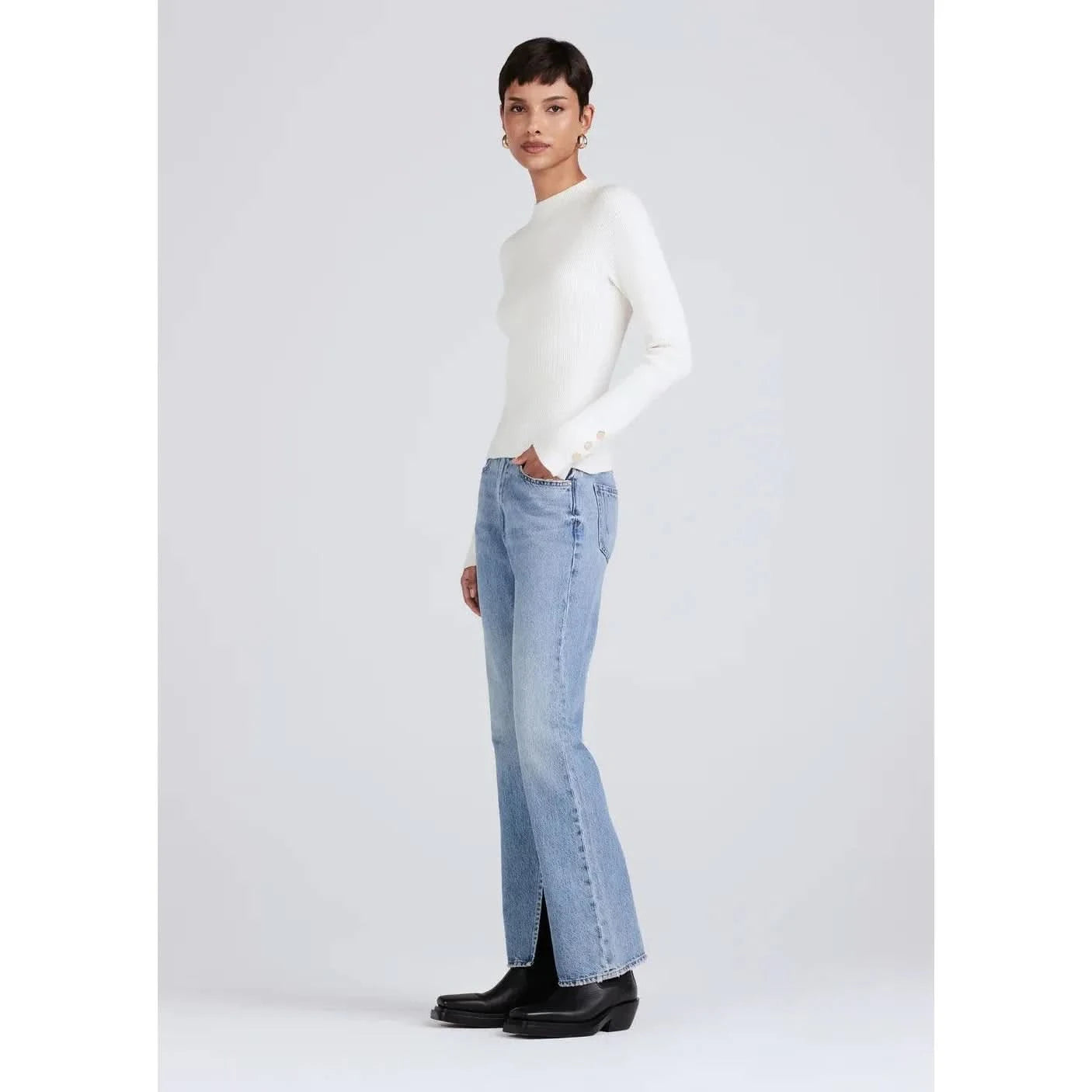 Derek Lam 10 Crosby Kassandra Ribbed Mock Neck Sweater - Primm's