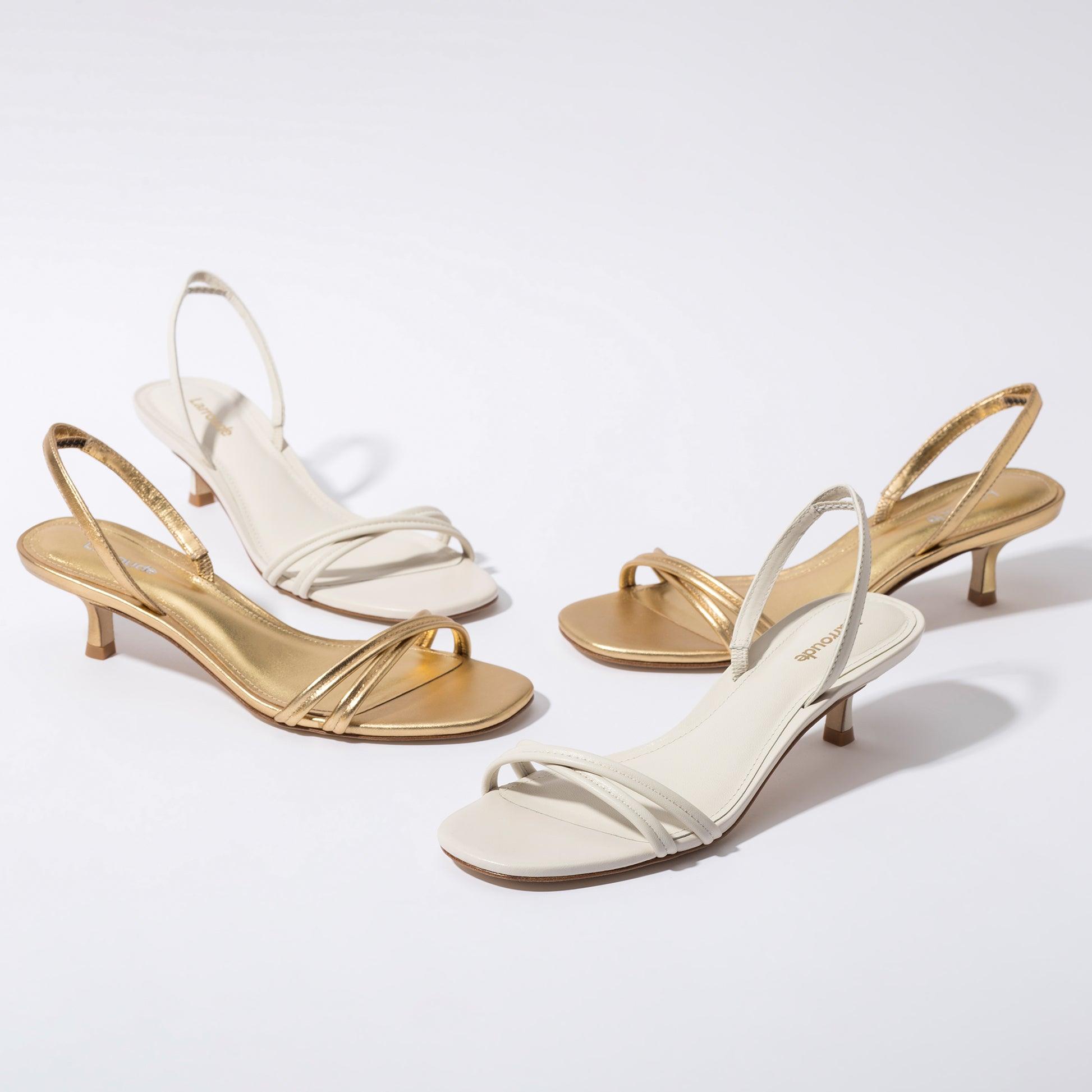 Mini Annie Sandal In Ivory Leather - Primm's