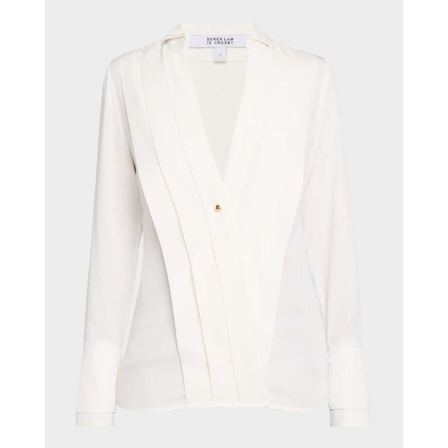 Derek Lam Tiffany Pleated Button-Front Blouse