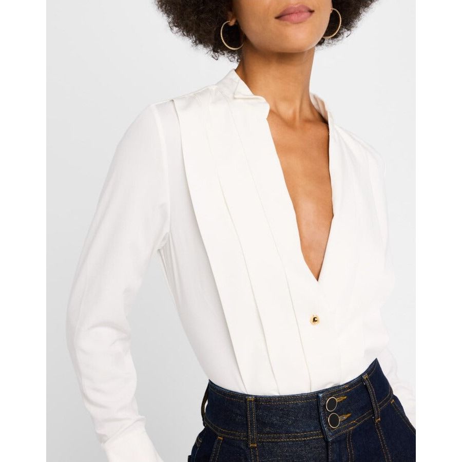 Derek Lam Tiffany Pleated Button-Front Blouse